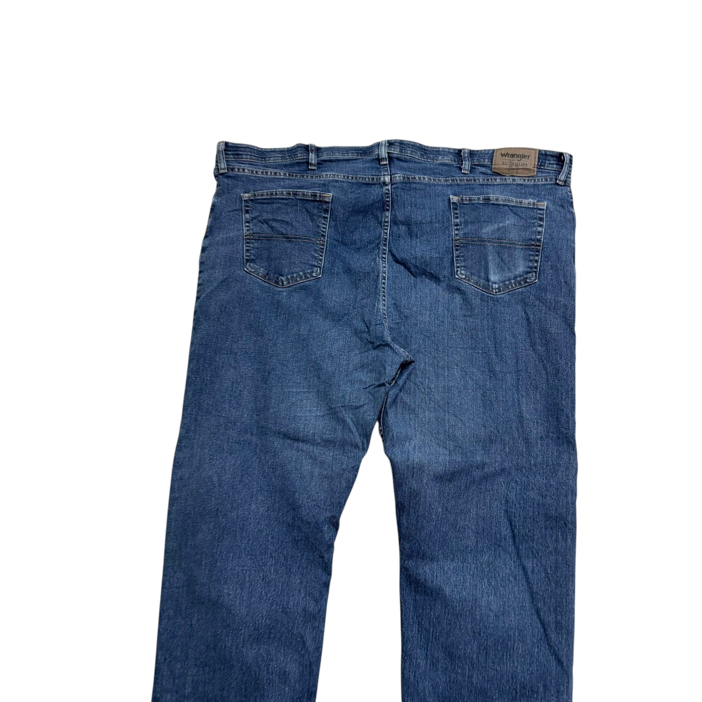 Wrangler Jeans W48 L30 Mens Mid Blue Regular Straight Fit Stretch Denim (E)