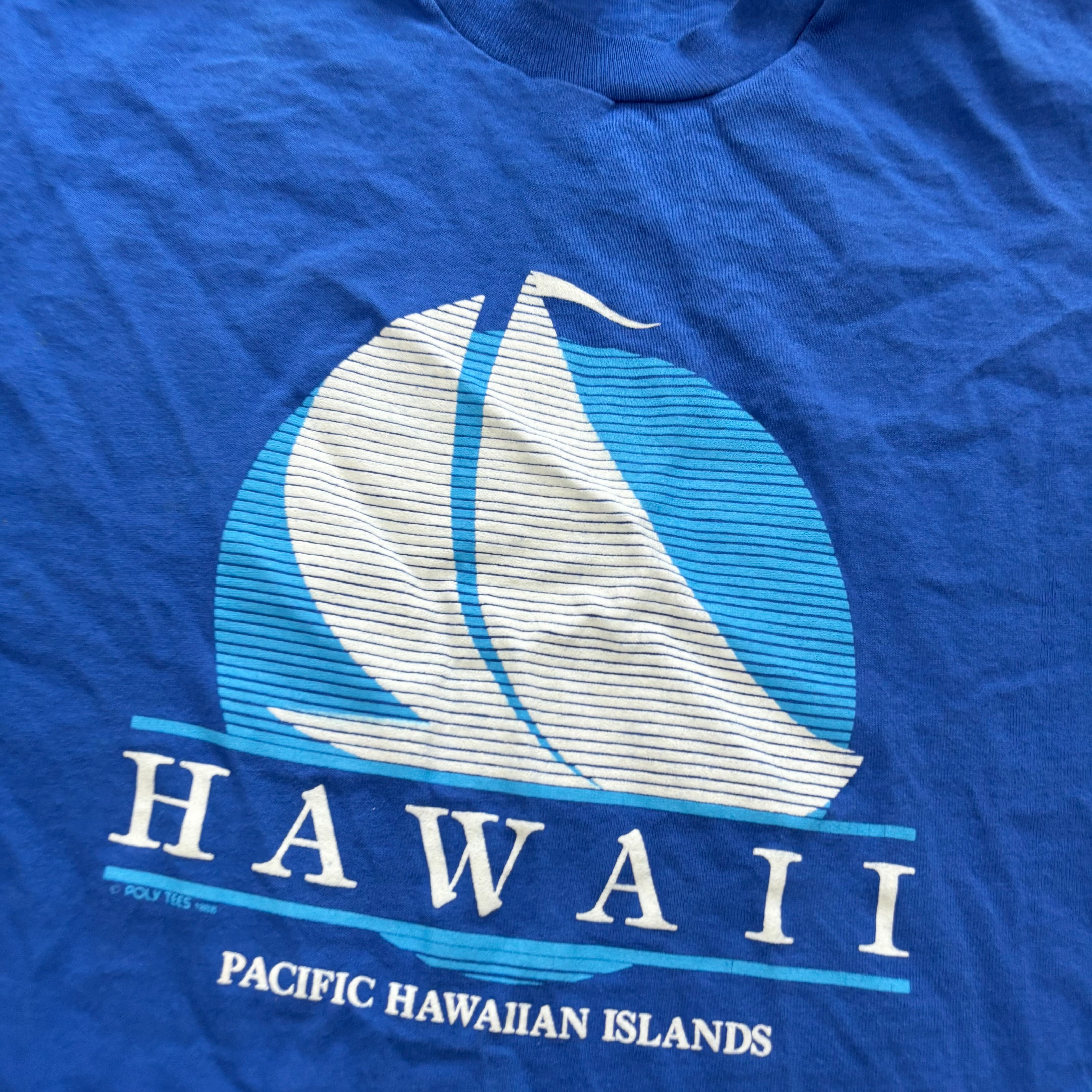 Vintage T Shirt Mens Medium Blue Single Stitch Graphic Print 90s Tourist (E)