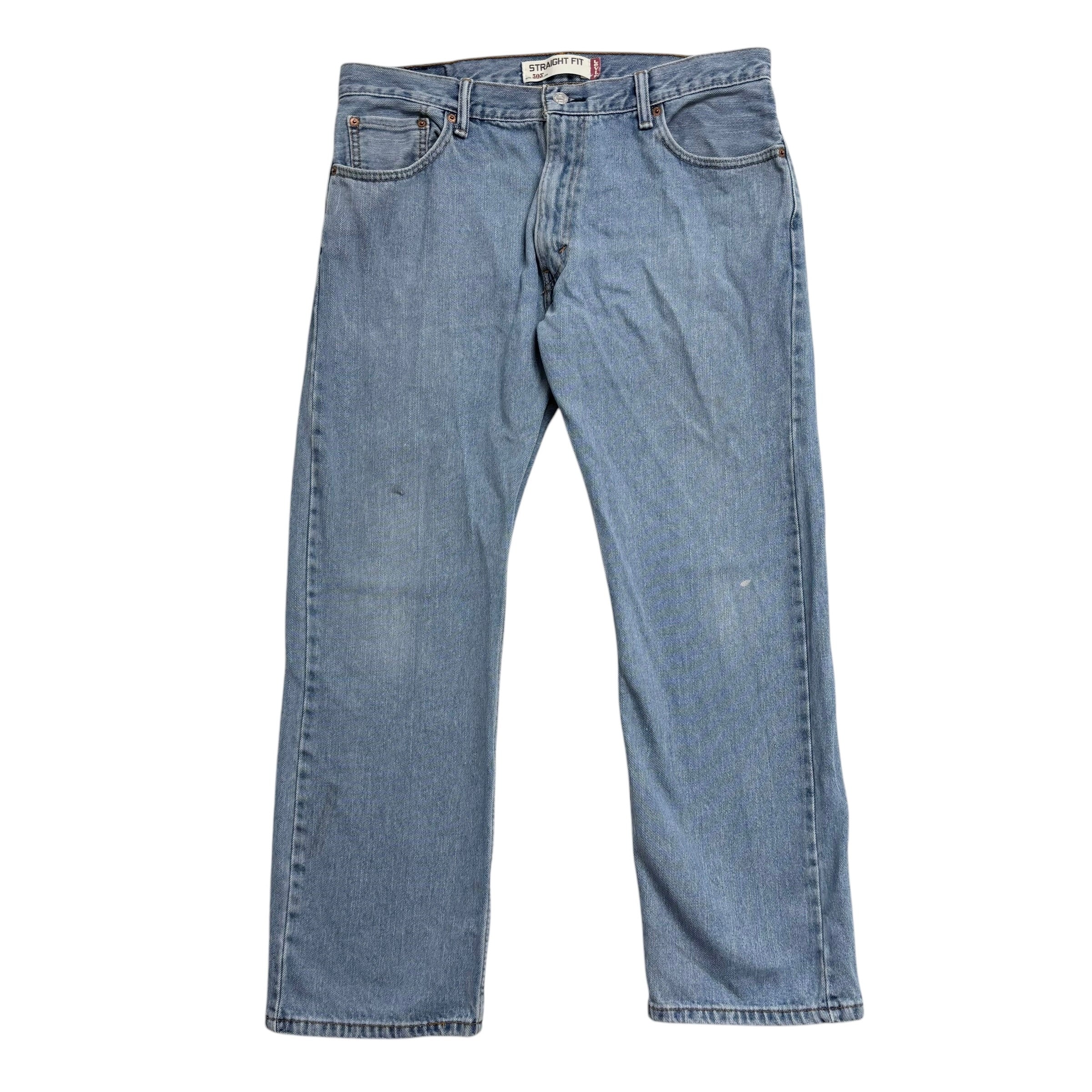 Levis 505 Jeans W36 L29 Mens Light Blue Regular Straight Fit Vintage Denim