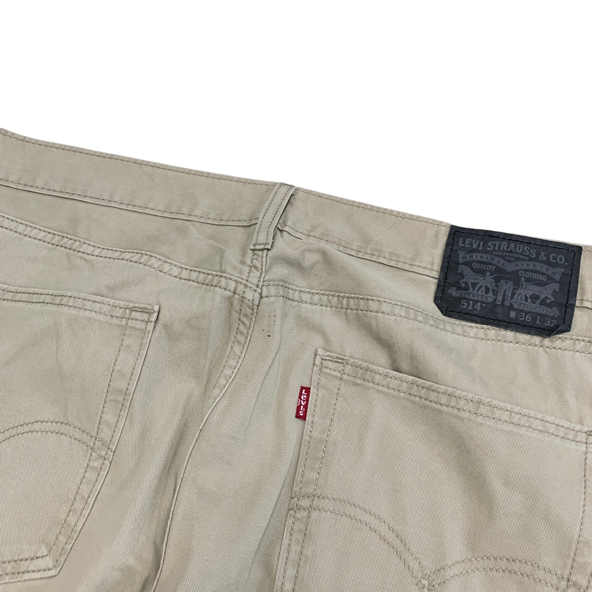 Levis 514 Trousers W36 L30 Mens Stone Beige Regular Straight Fit Pants