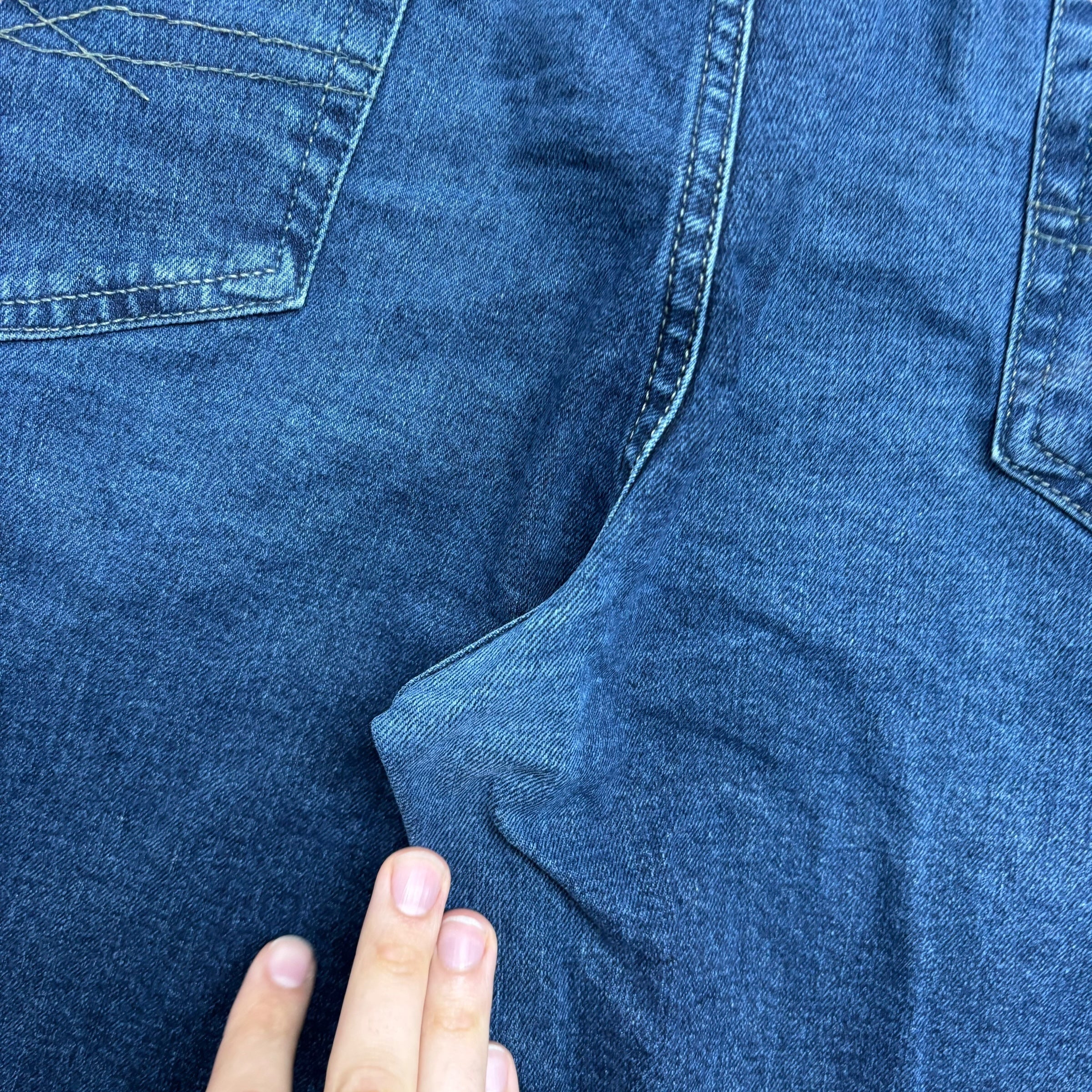 Levis Signature Jeans W38 L32 Mens Dark Blue Relaxed Fit Stretch Denim (F)