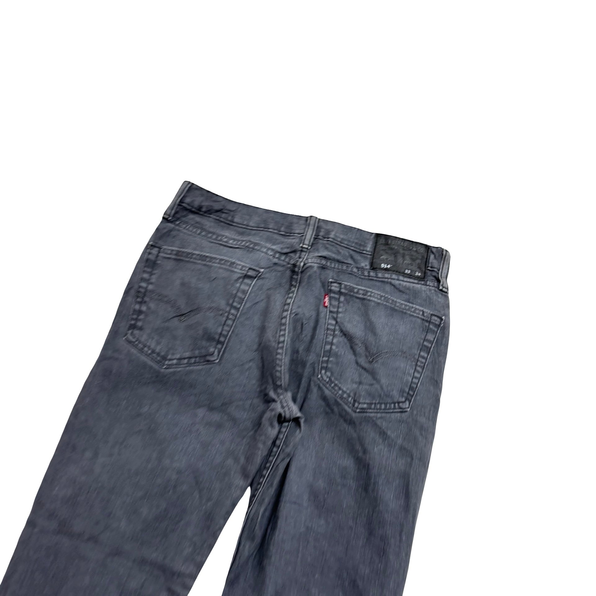 Levis 514 Jeans W32 L32 Mens Grey Regular Straight Fit Stretch Denim (E)