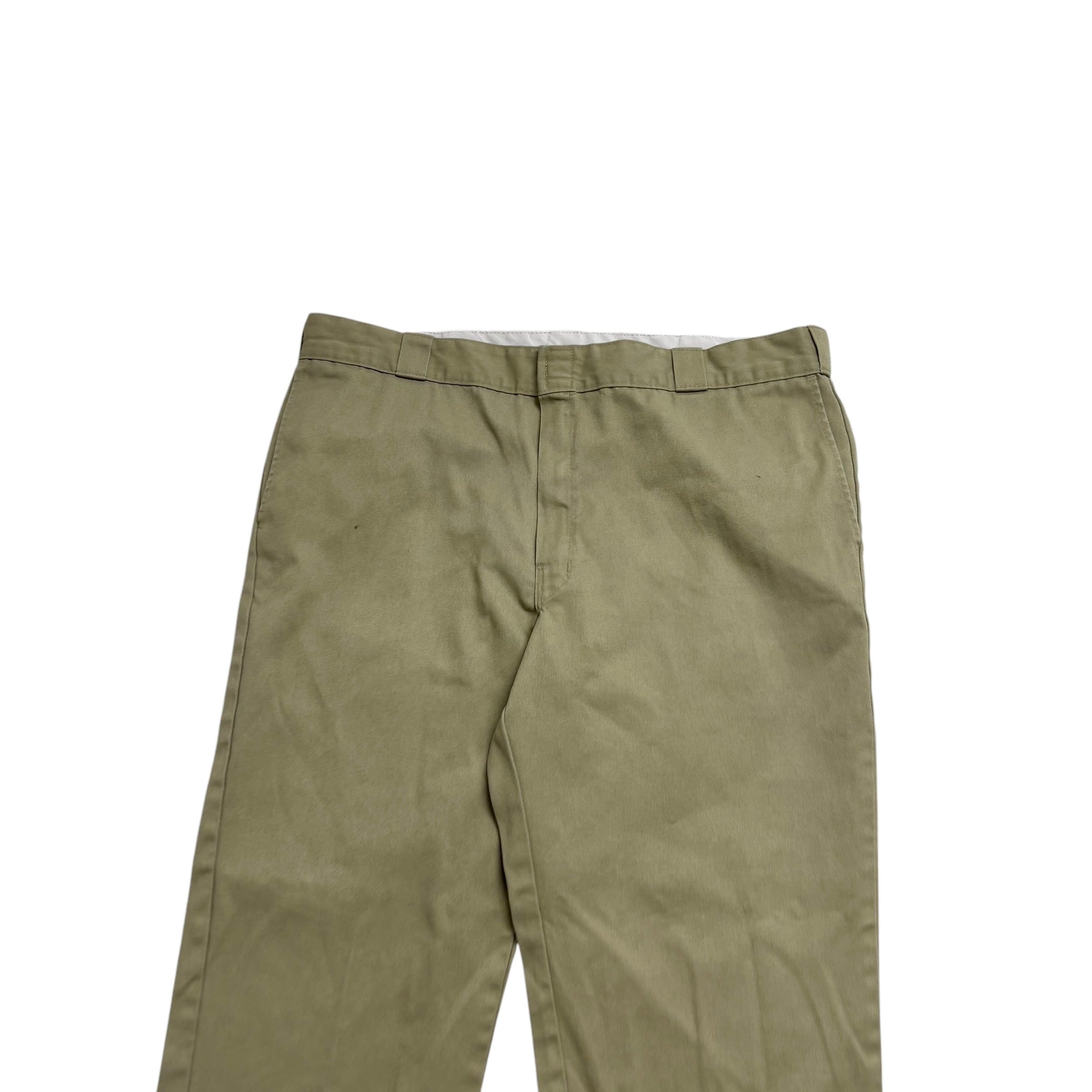 Dickies 874 Trousers W42 L30 Mens Beige Pants Original Straight Fit Workwear