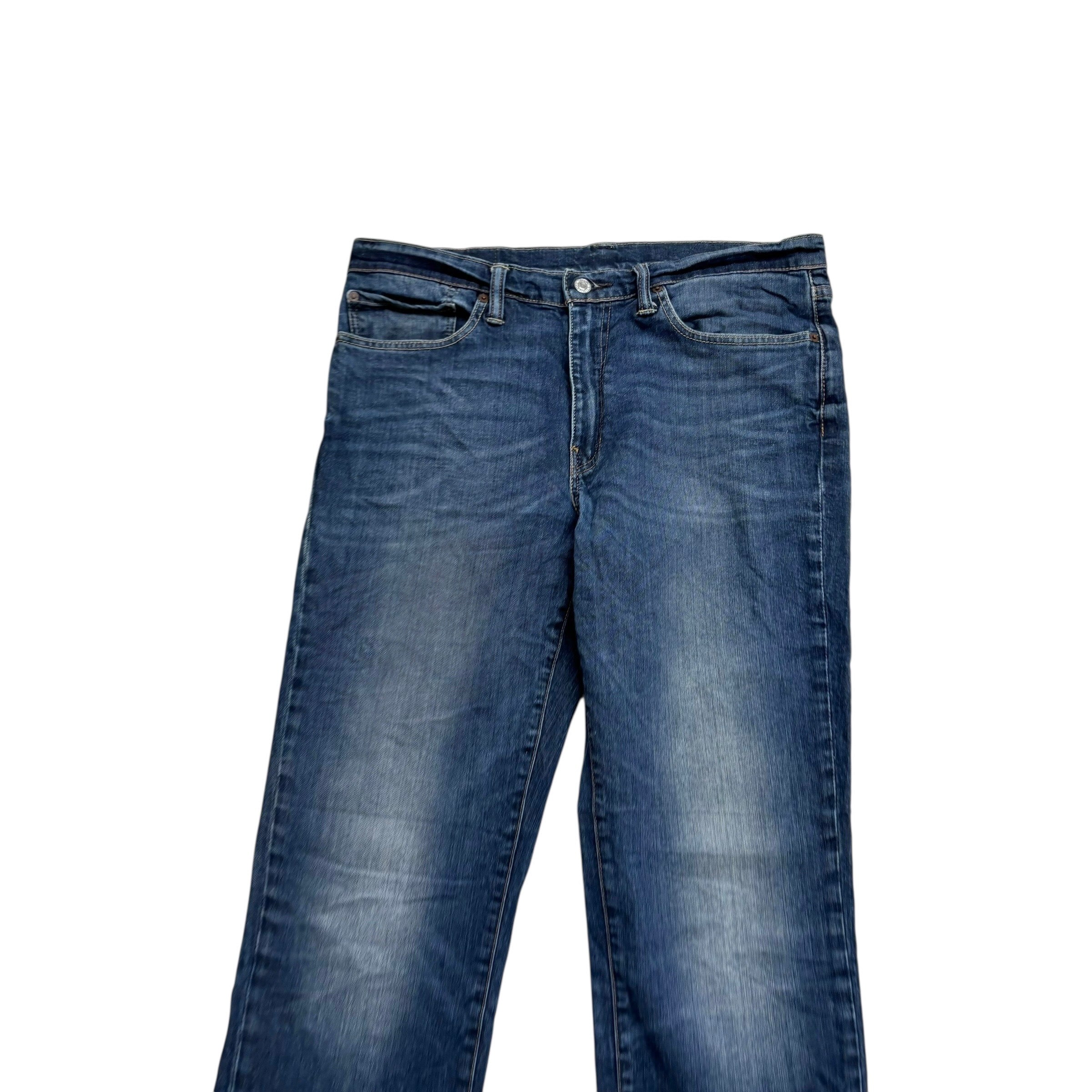 Levis 541 Jeans W34 L34 Mens Dark Blue Athletic Tapered Fit Stretch Denim (E)