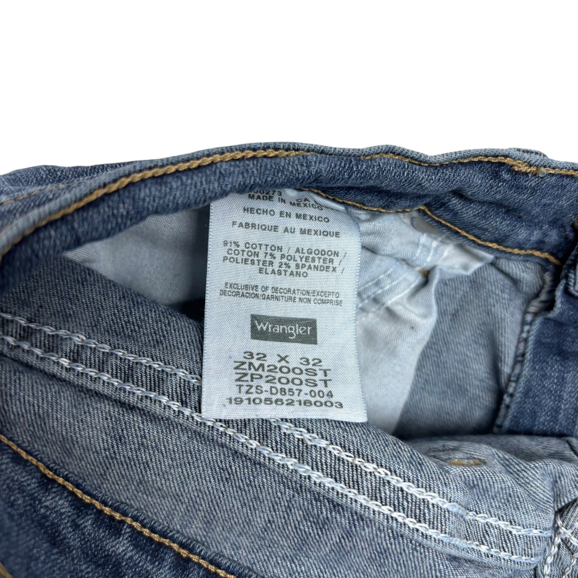 Wrangler Jeans W32 L32 Mens Dark Blue Relaxed Straight Fit Stretch Denim