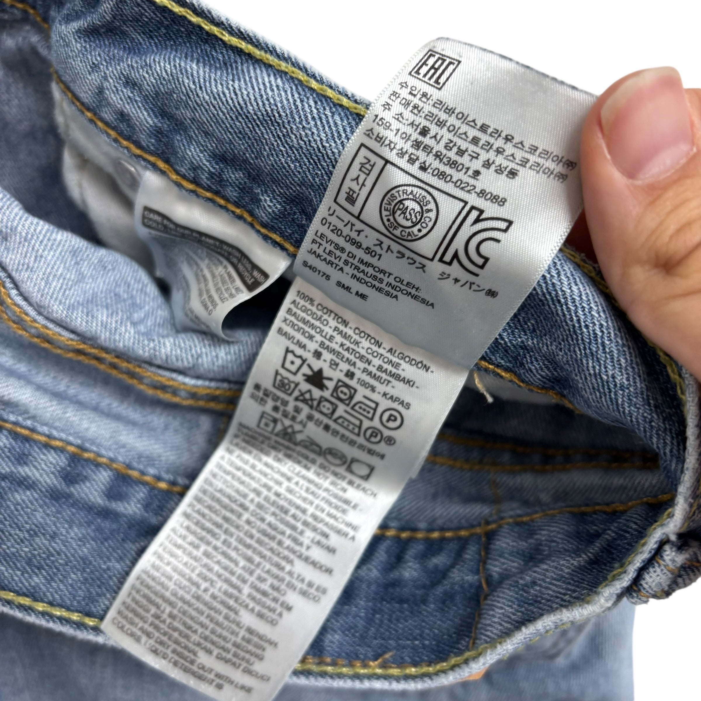 Levis 505 Jeans W36 L30 Mens Light Blue Regular Straight Fit Denim (F)