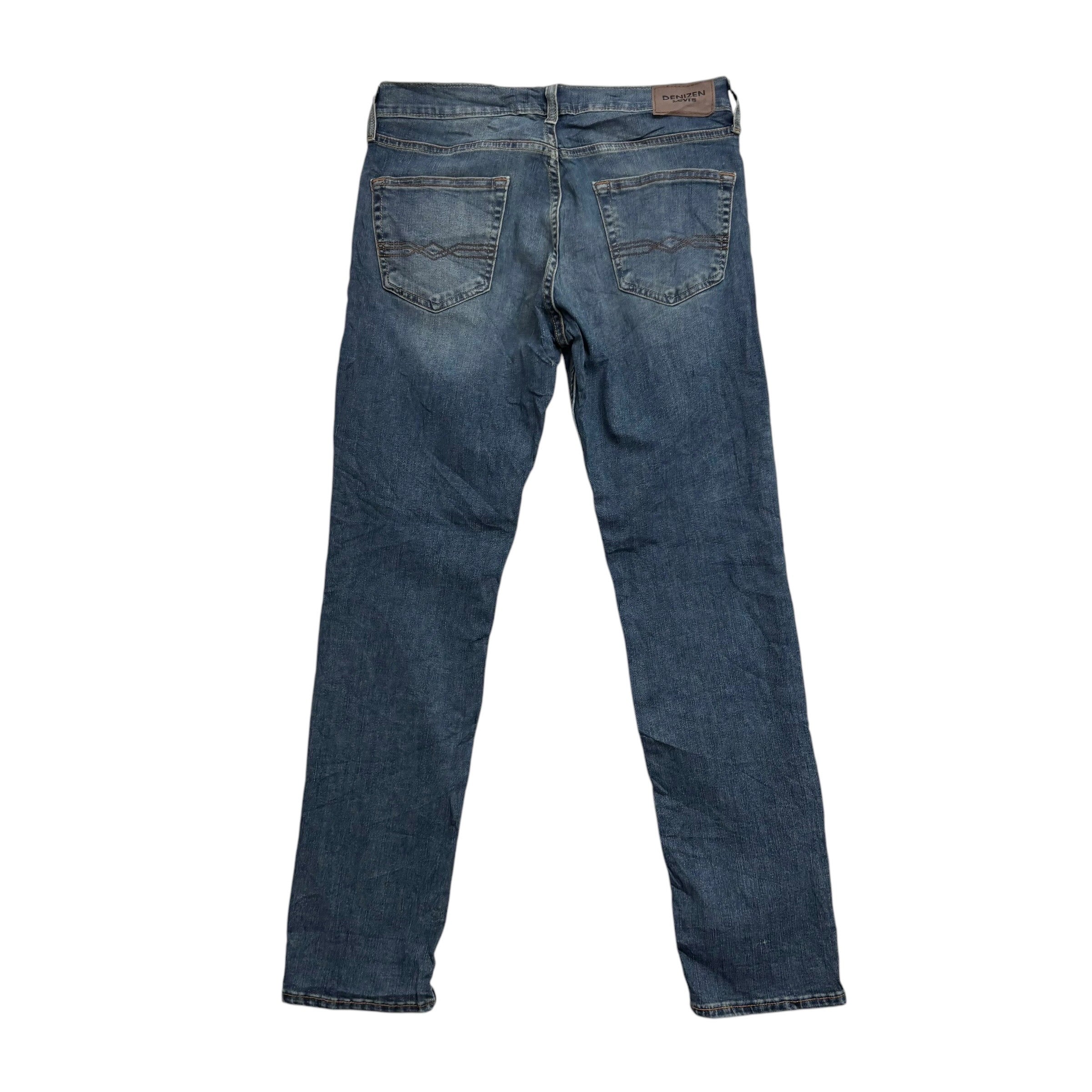 Levis Denizen Jeans W30 L30 Mens Mid Blue Slim Fit Stretch Denim (E)