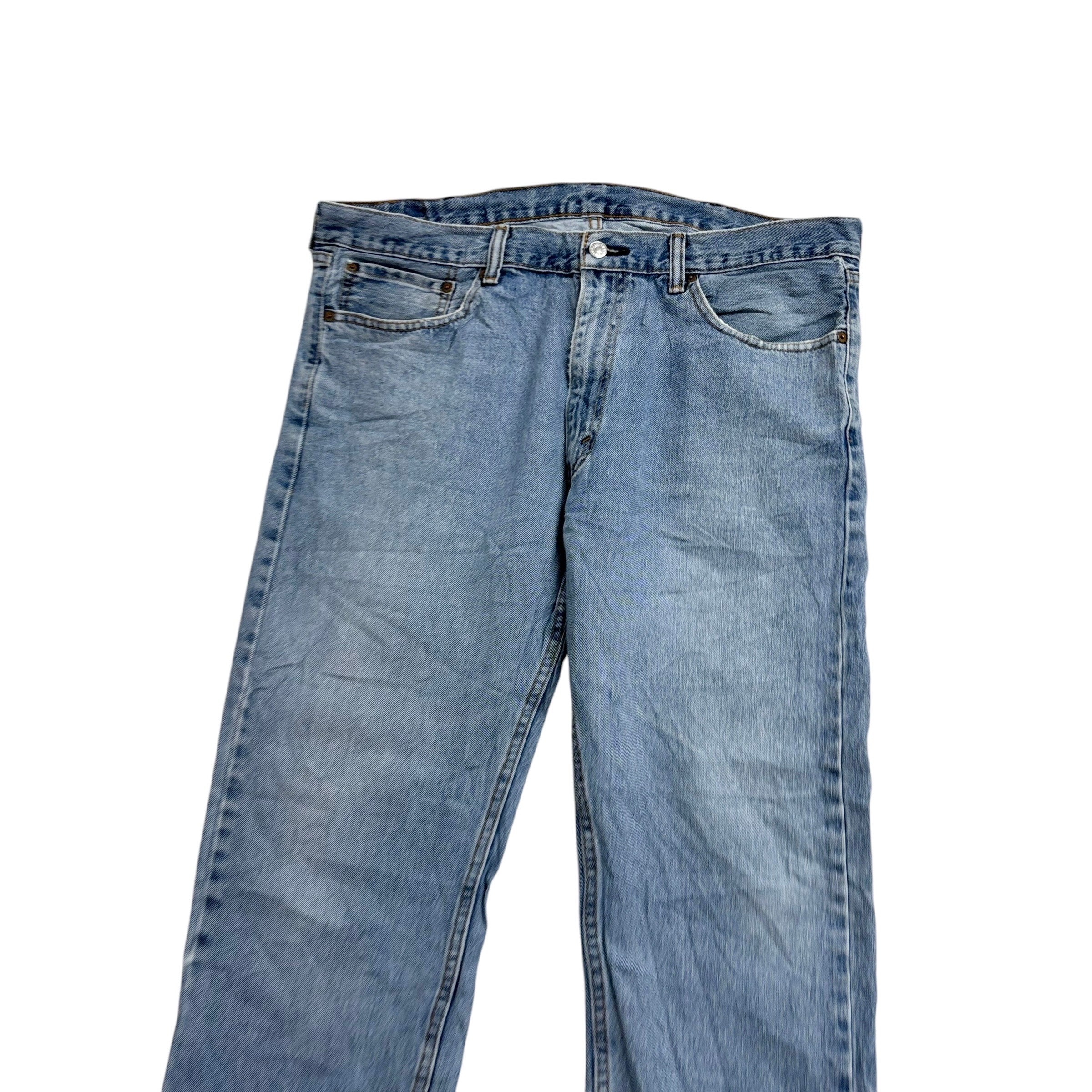 Levis 505 Jeans W38 L30 Mens Light Blue Regular Straight Fit Vintage Denim