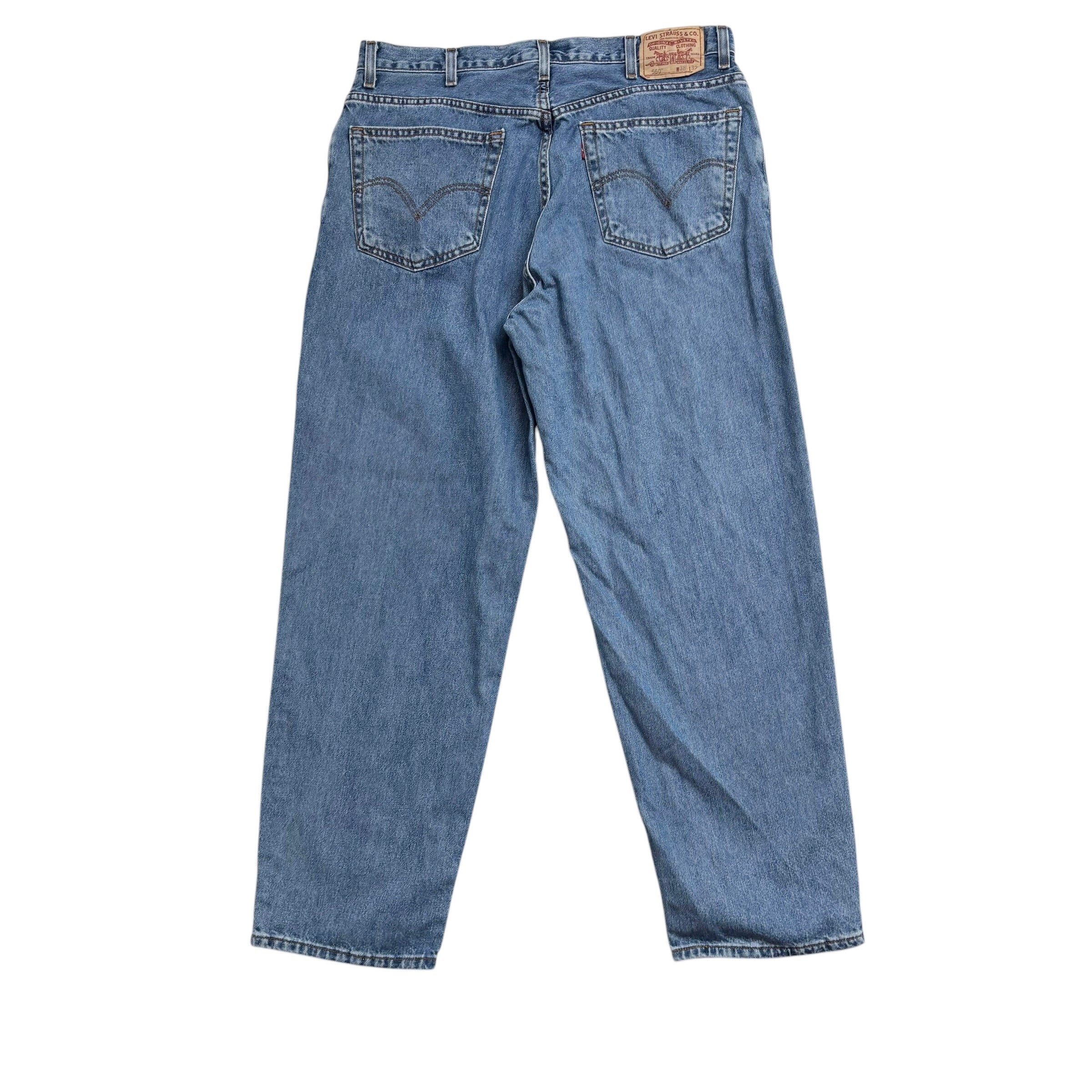Levis 560 Jeans W38 L32 Mens Mid Blue Baggy Relaxed Comfort Fit Vintage Denim