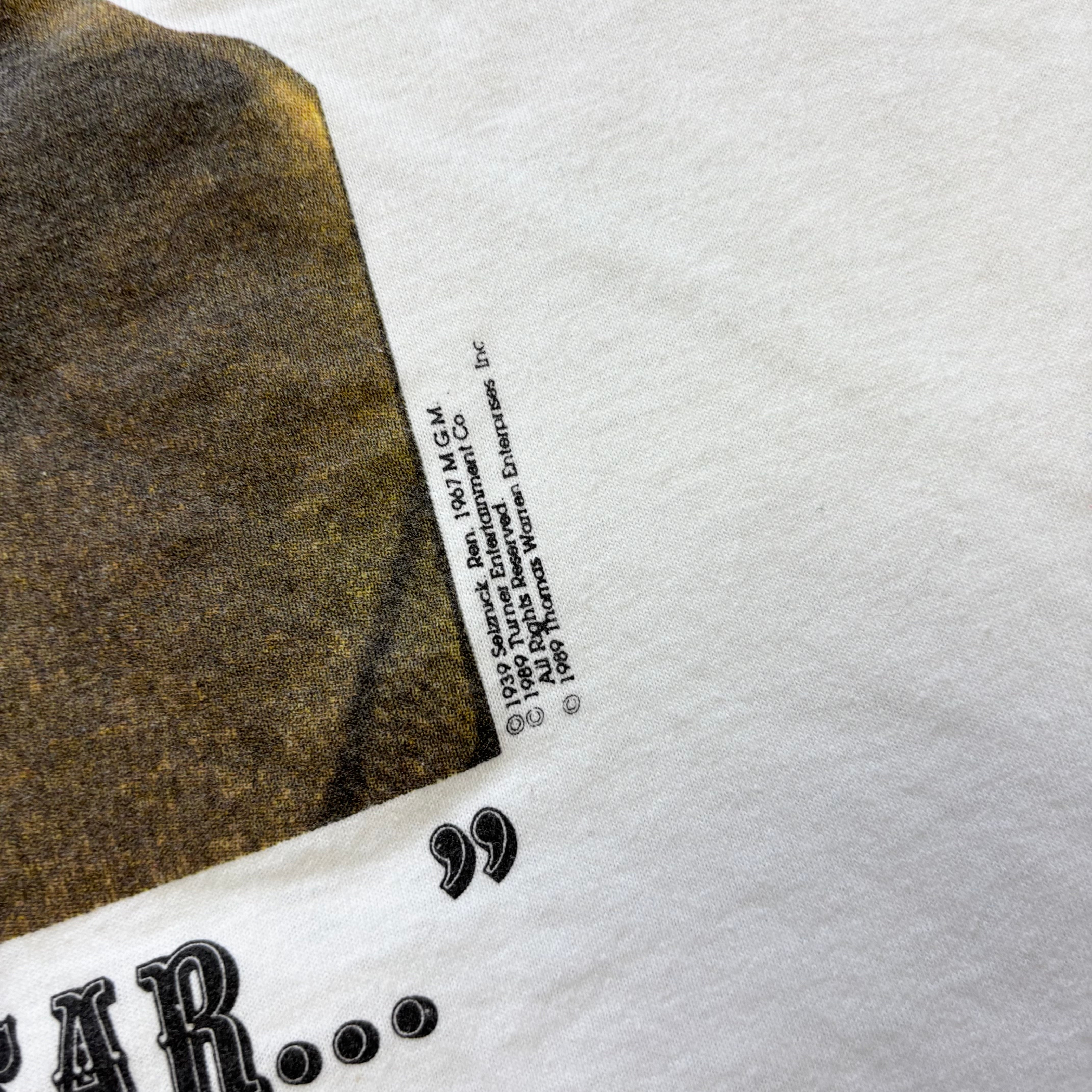 Vintage T Shirt Mens Large White Single Stitch Gone With The Wind Film 80s