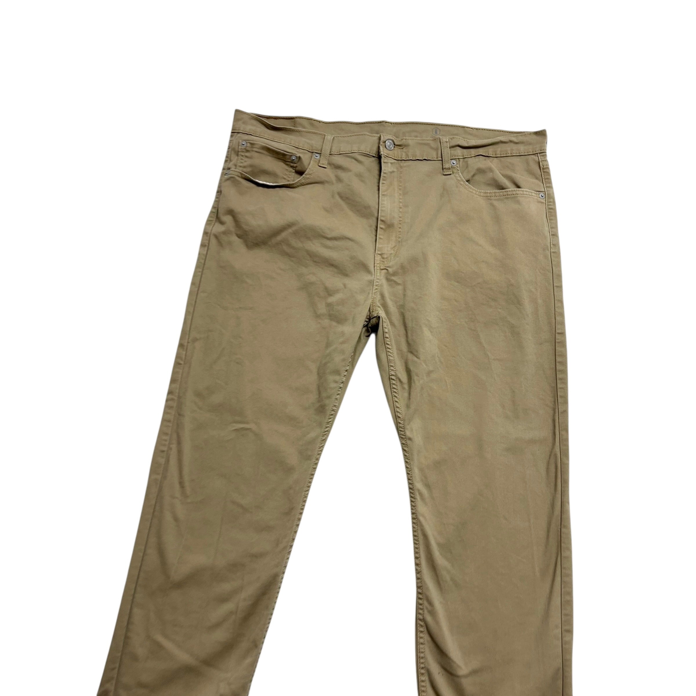 Levis 502 Trousers W40 L30 Mens Beige Regular Tapered Fit Stretch Pants (E)