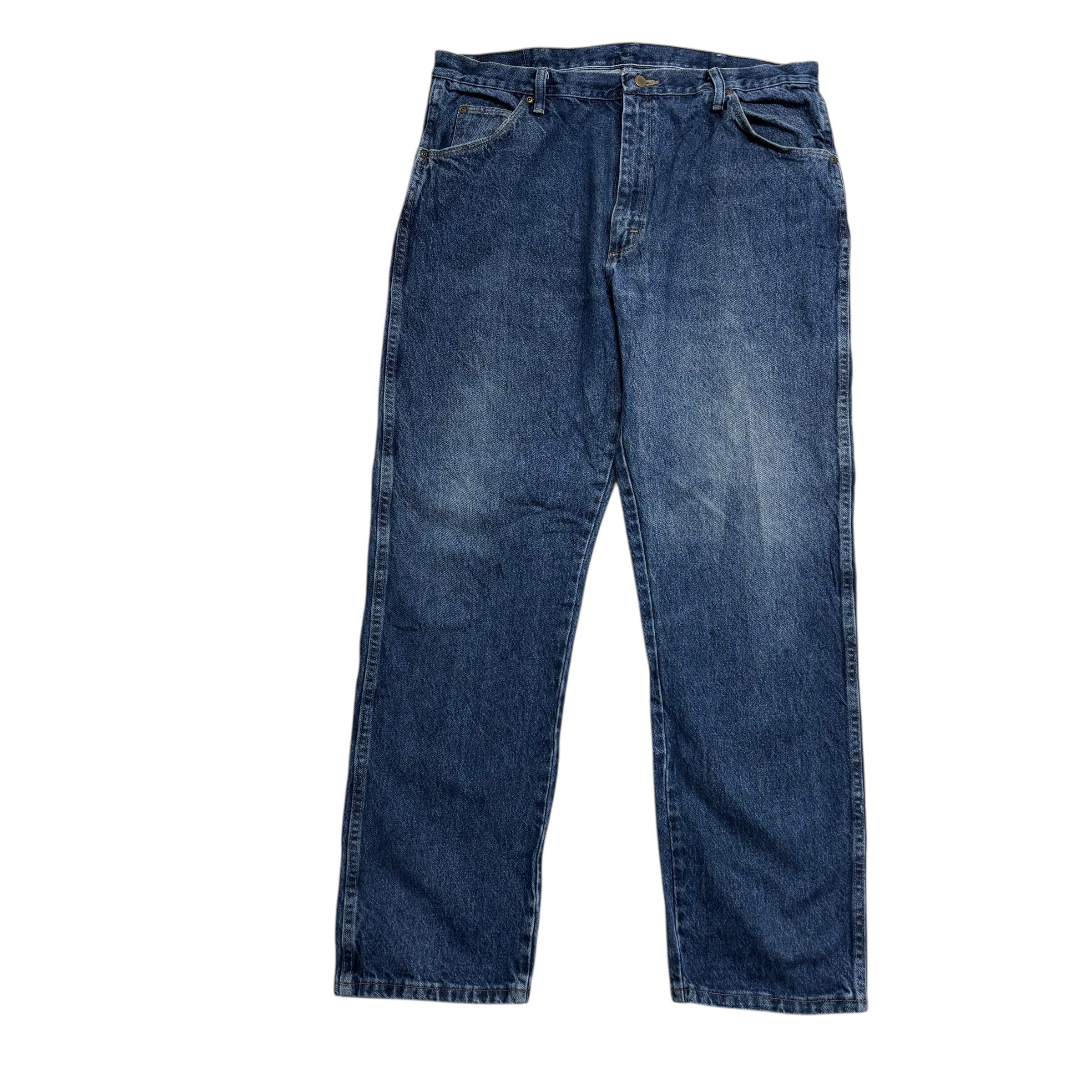 Wrangler Jeans W38 L32 Mens Mid Blue Regular Straight Fit Vintage Denim