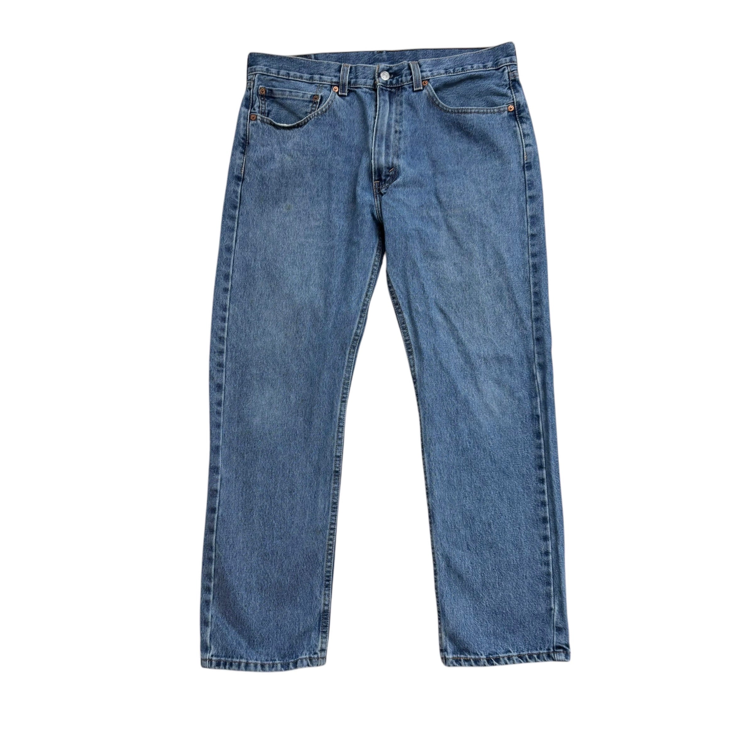 Levis 505 Jeans W36 L30 Mens Light Blue Regular Straight Fit Denim