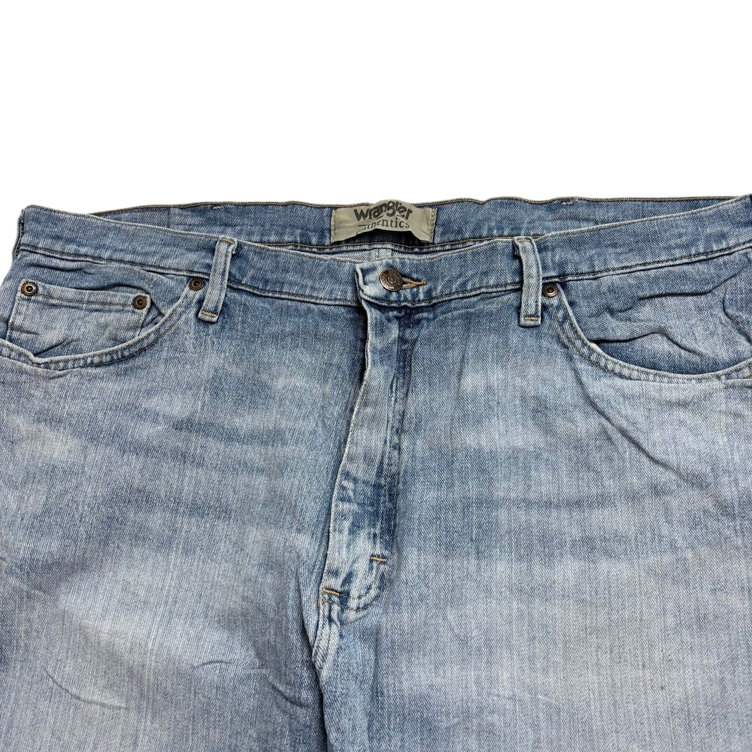Wrangler Baggy Jorts W40 Mens Denim Shorts Light Blue Relaxed Fit Stretch