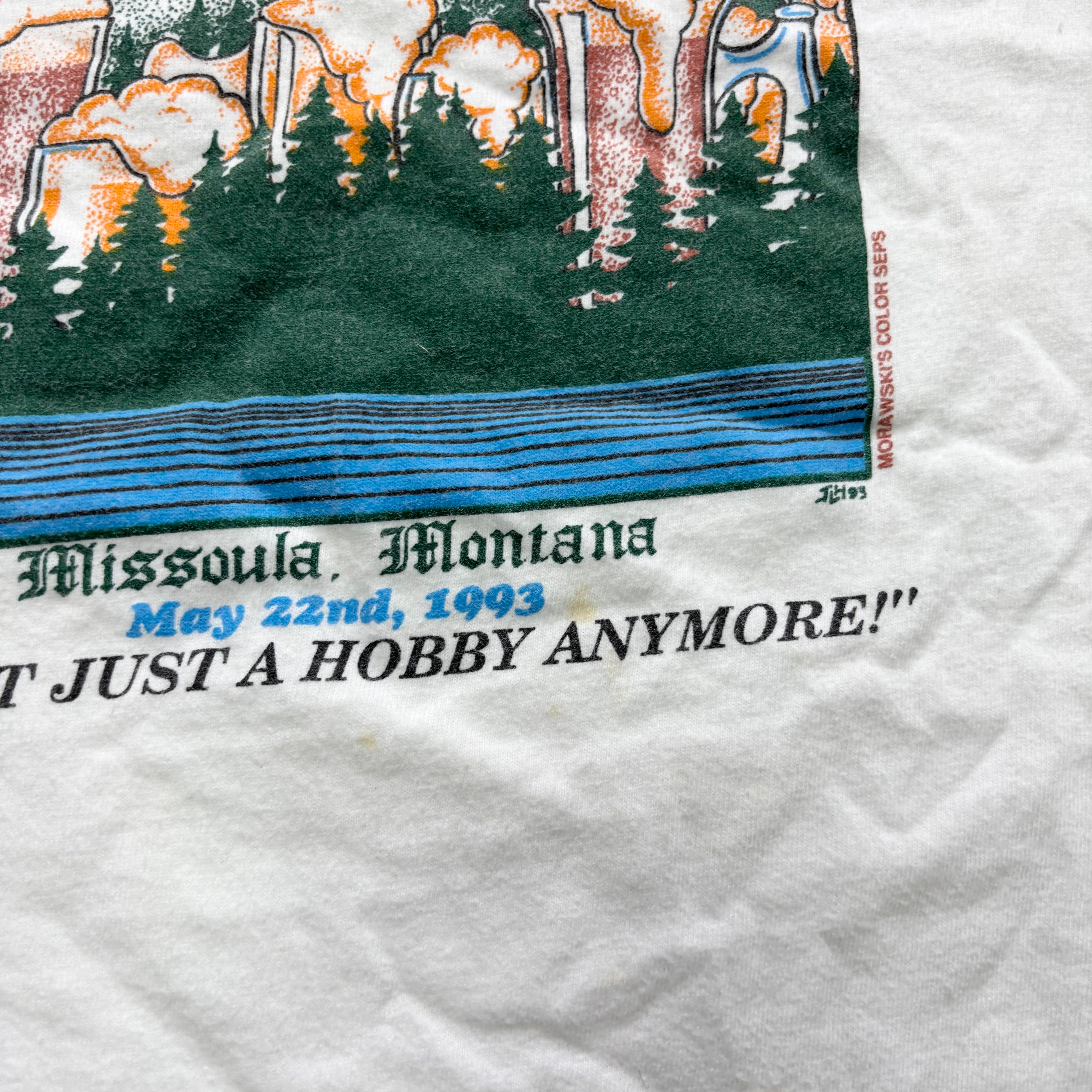 Vintage T Shirt Mens XL White Single Stitch Graphic Print 90s USA Beer