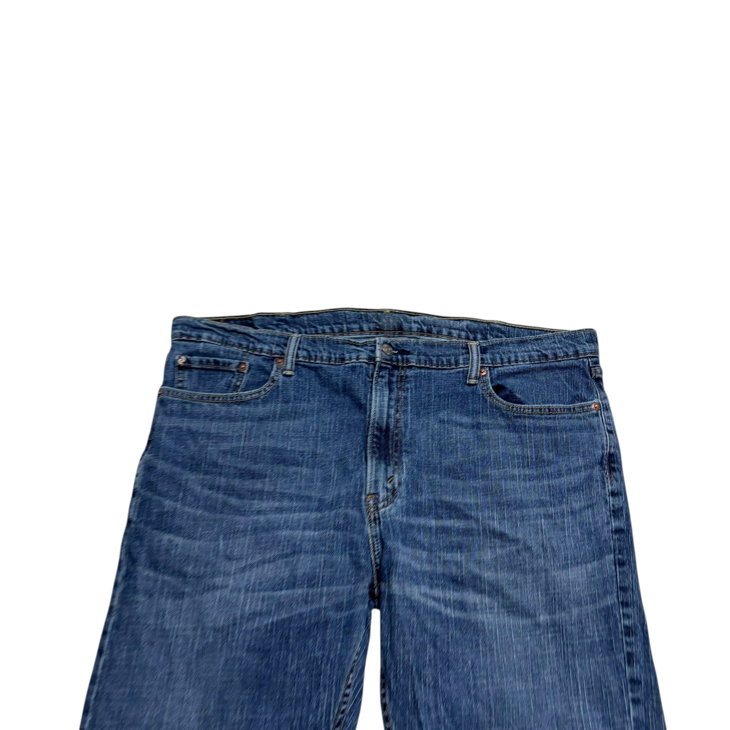 Levis Denizen Jeans W42 L30 Mens Mid Blue Relaxed Straight Fit Stretch Denim