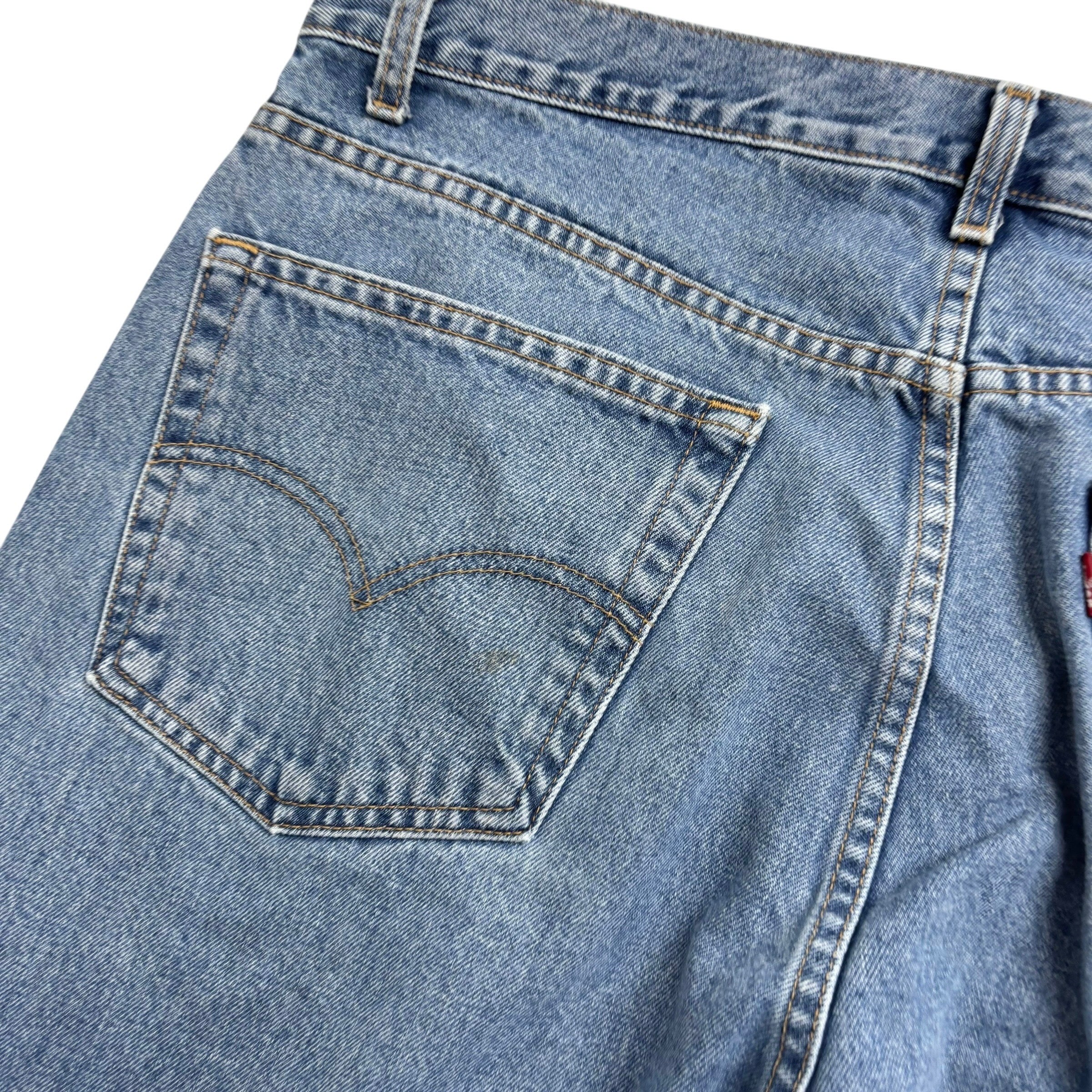 Levis 505 Jeans W38 L32 Mens Light Blue Regular Straight Fit Vintage Denim (F)