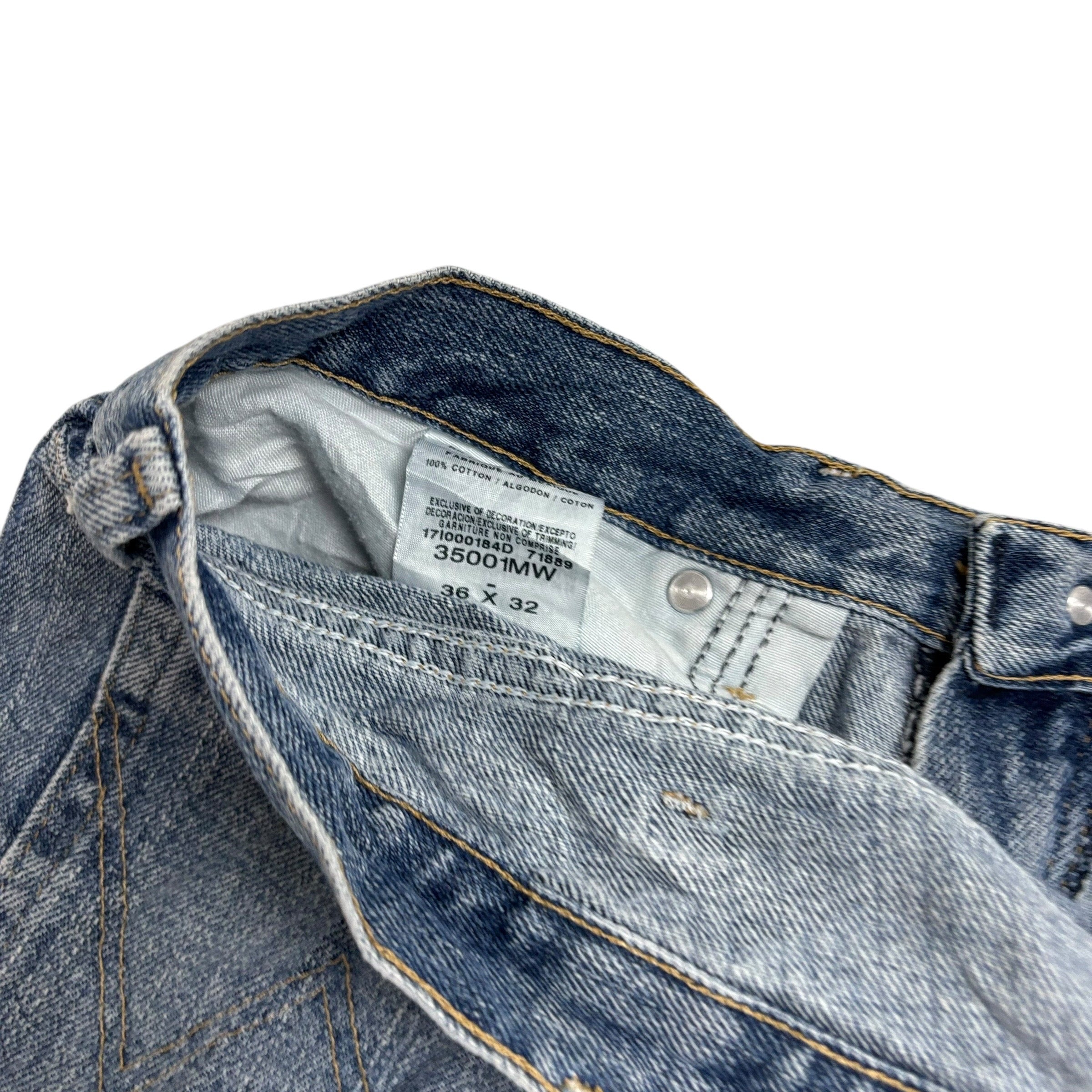 Wrangler Jeans W36 L32 Mens Mid Blue Relaxed Straight Fit Vintage Denim