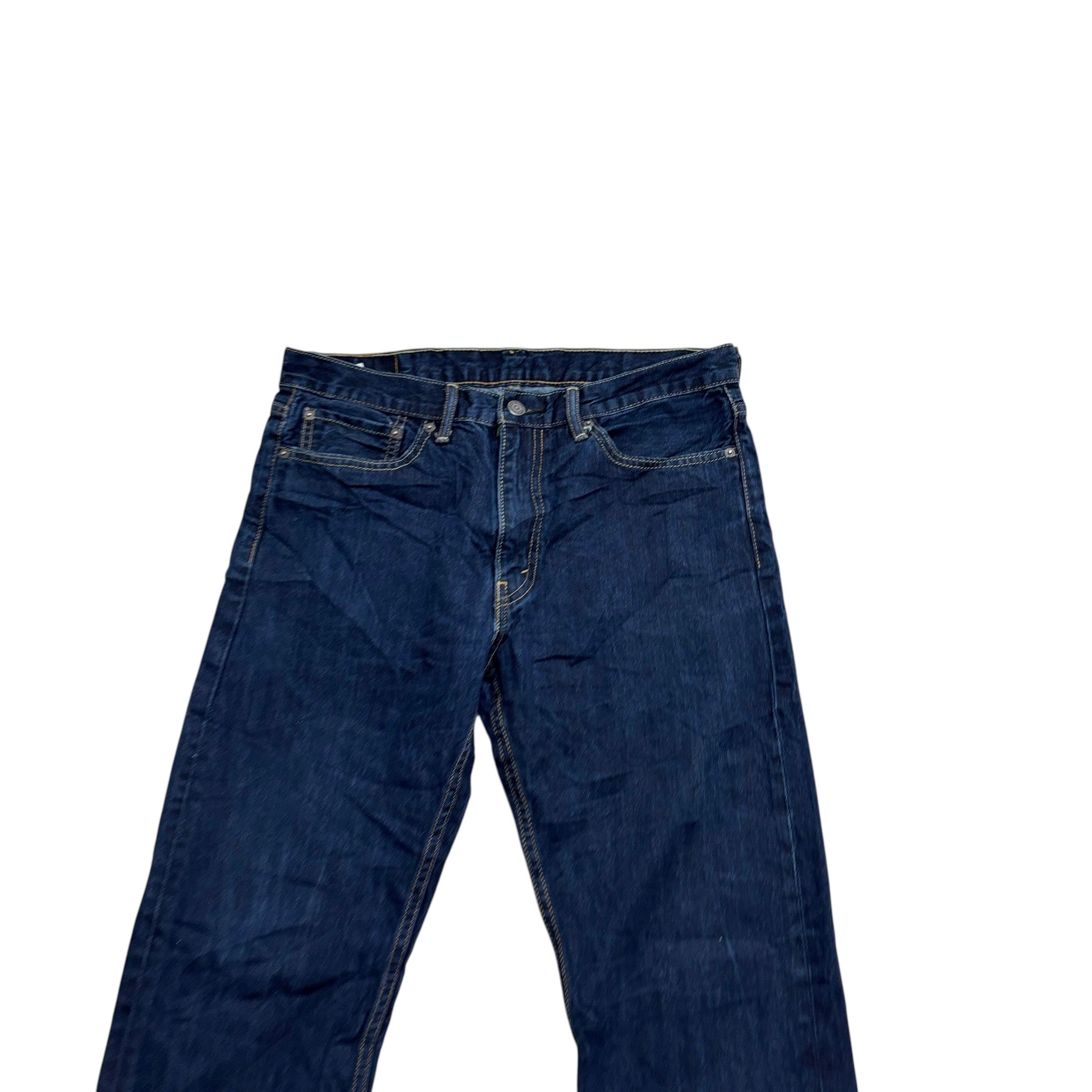 Levis 513 Jeans W34 L34 Mens Dark Blue Slim Straight Fit Denim (E)