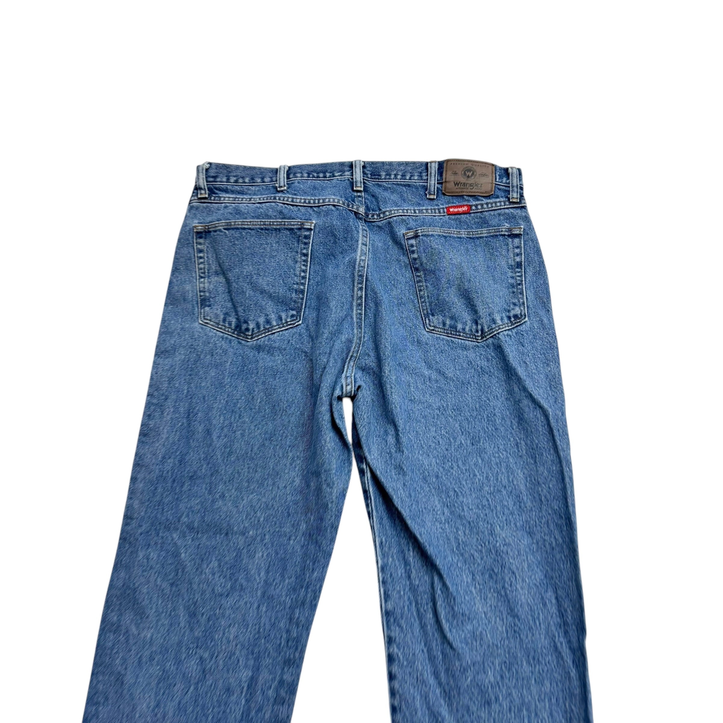 Wrangler Jeans W38 L32 Mens Mid Blue Regular Straight Fit Vintage Denim (E)