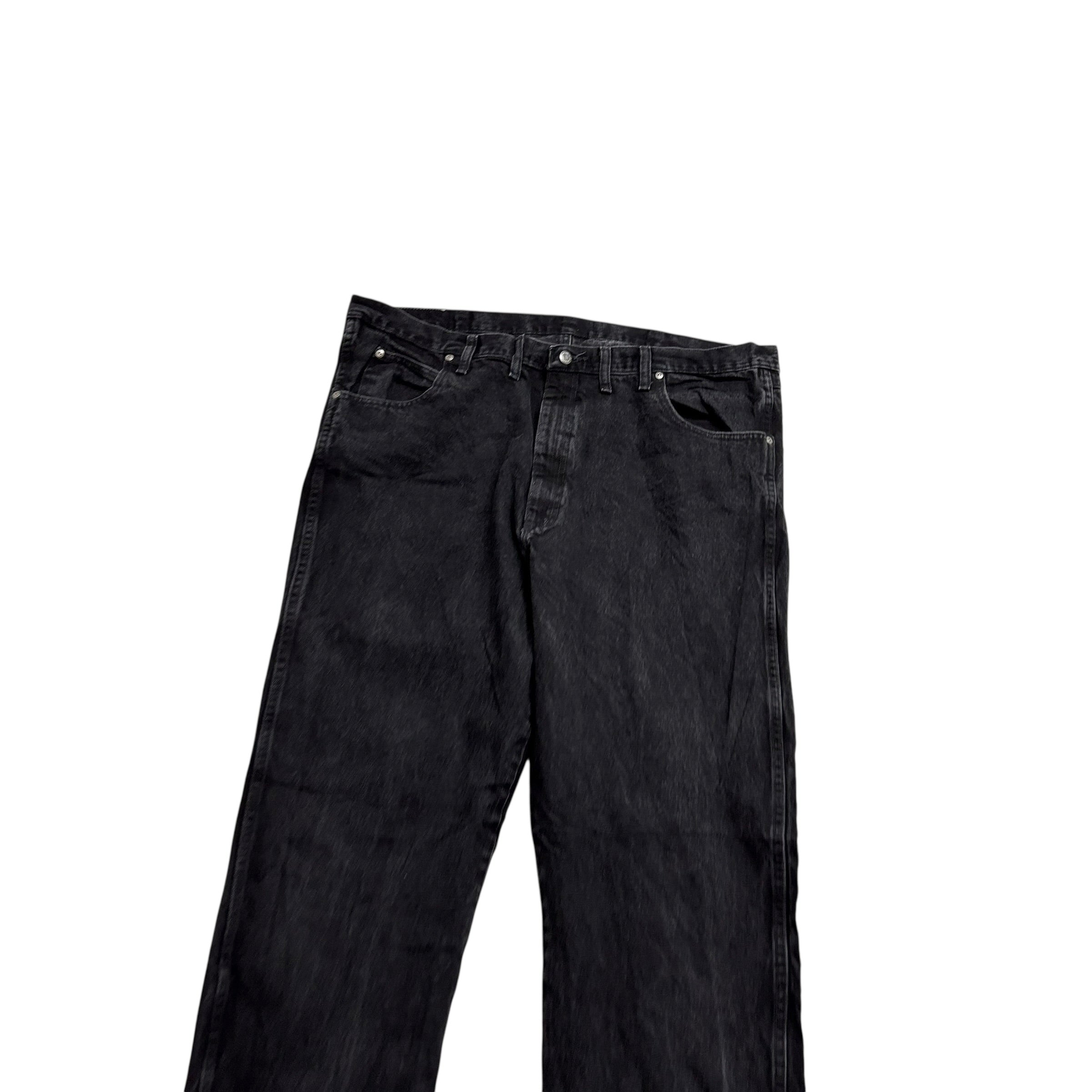 Wrangler Jeans W43 L36 Mens Black Relaxed Straight Fit Vintage Denim (E)