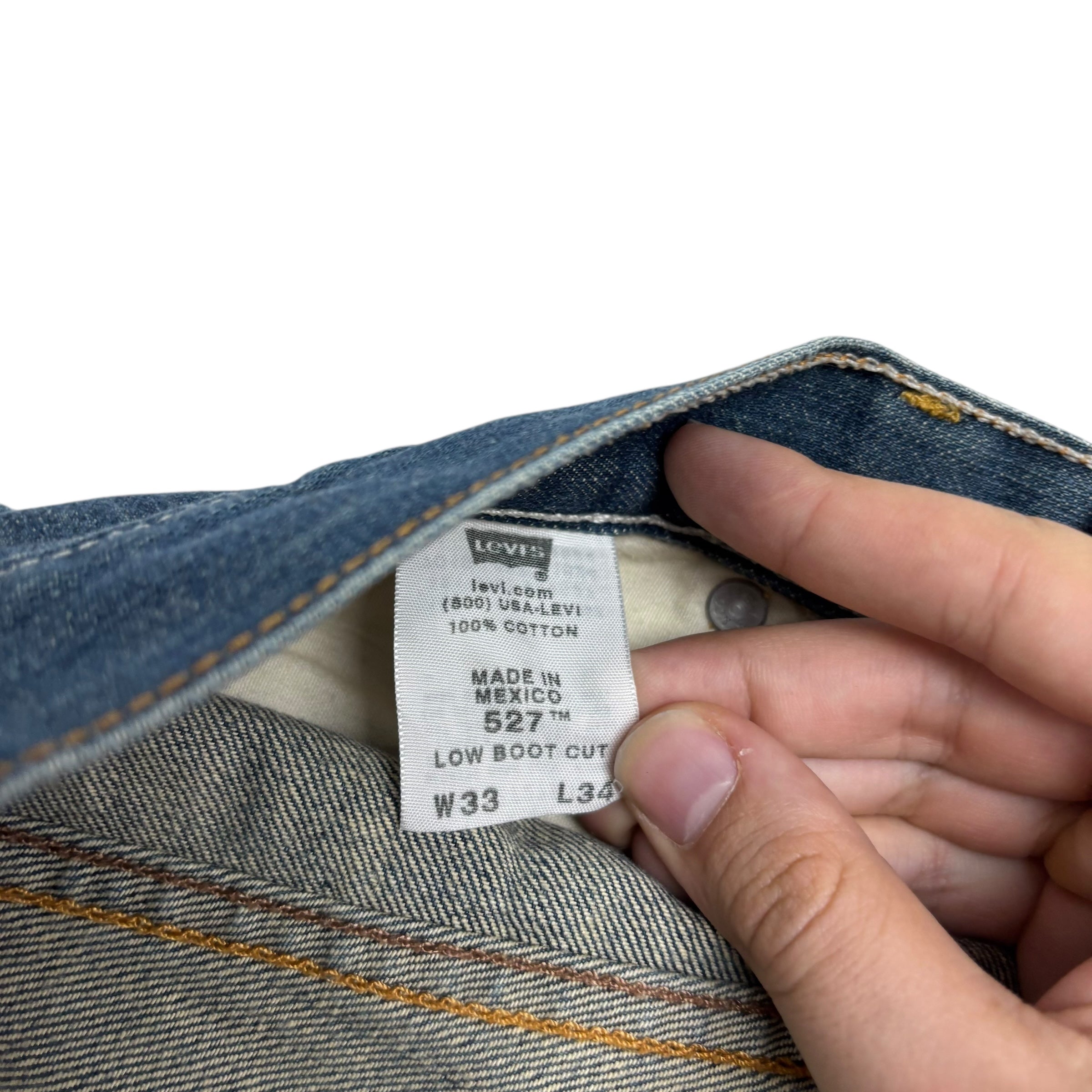 Levis 527 Jeans W33 L35 Mens Dark Blue Regular Bootcut Fit Vintage Denim (E)