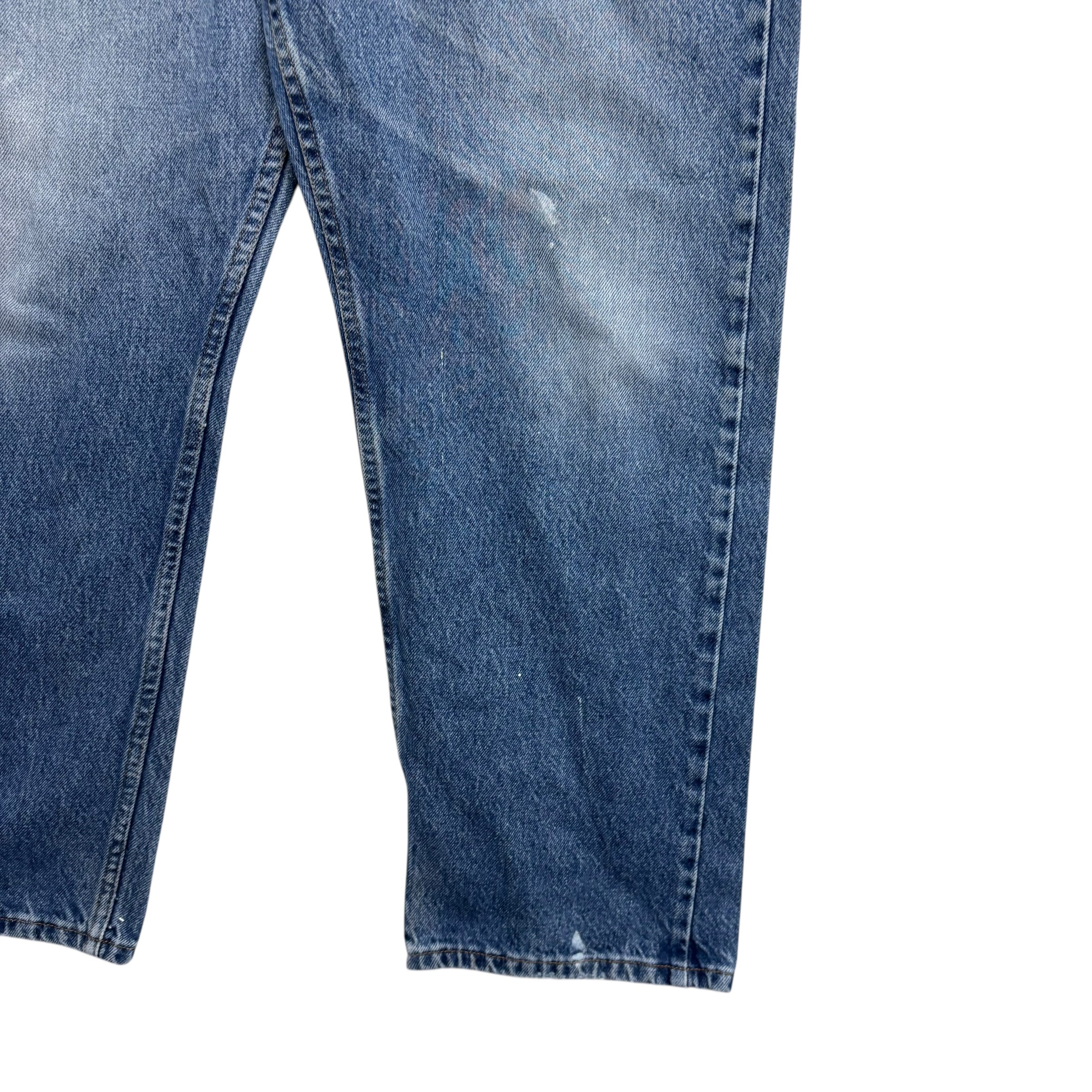 Wrangler Jeans W36 L30 Mens Mid Blue Relaxed Straight Fit Vintage Baggy (F)