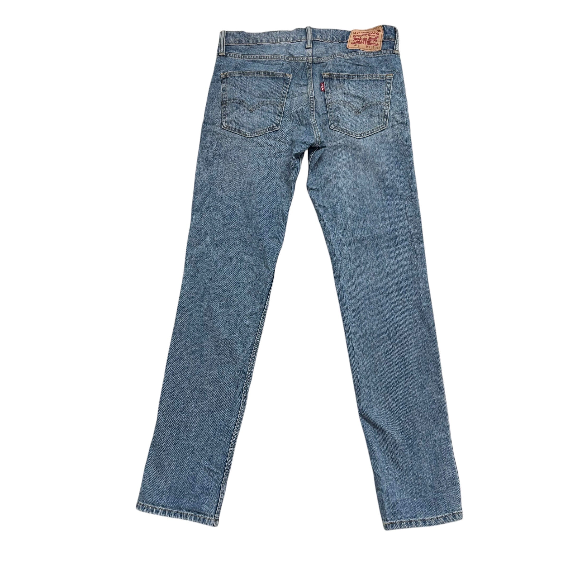 Levis 511 Jeans W31 L34 Mens Light Blue Slim Fit Stretch Denim (E)