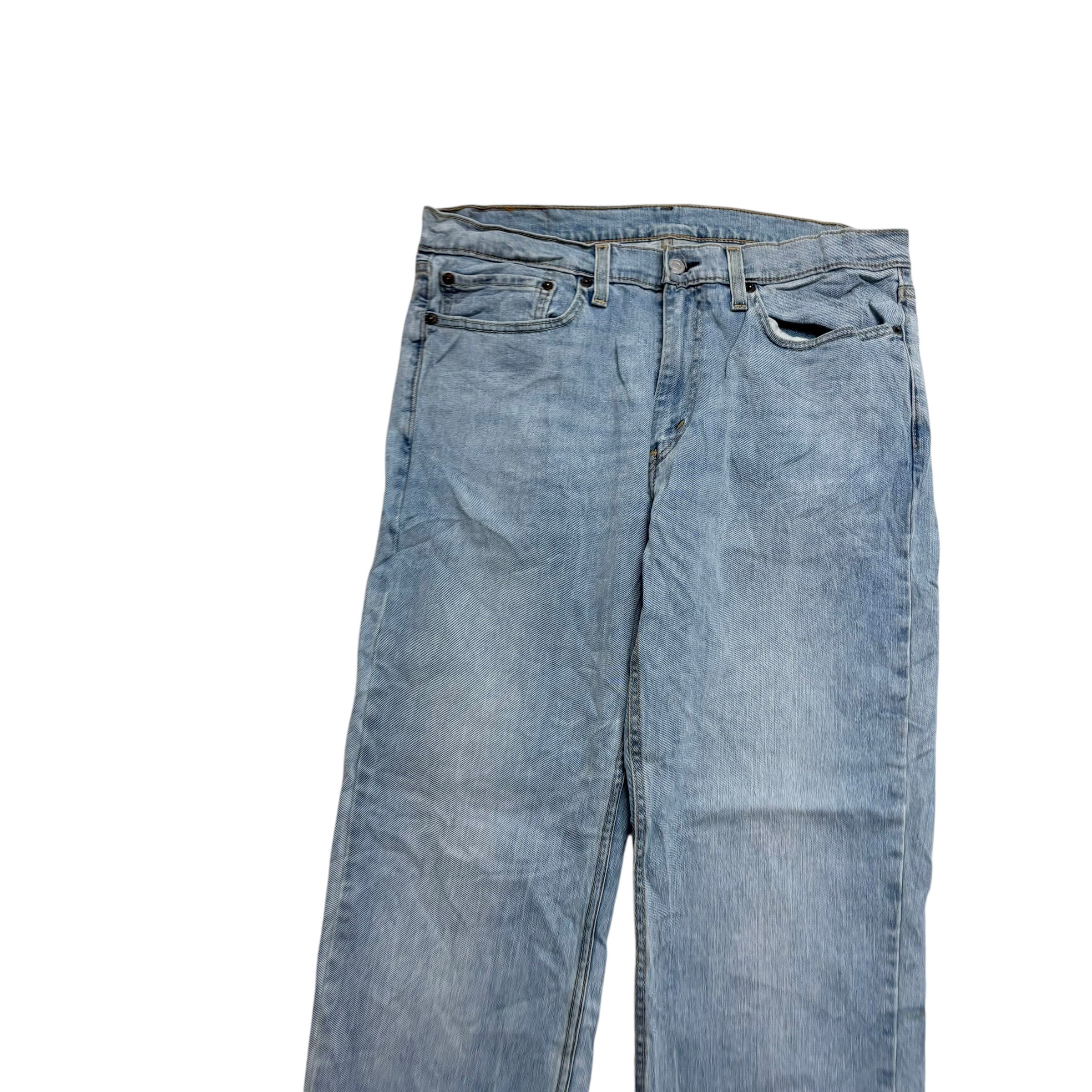 Levis 514 Jeans W34 L34 Mens Light Blue Regular Straight Fit Stretch Denim (E)