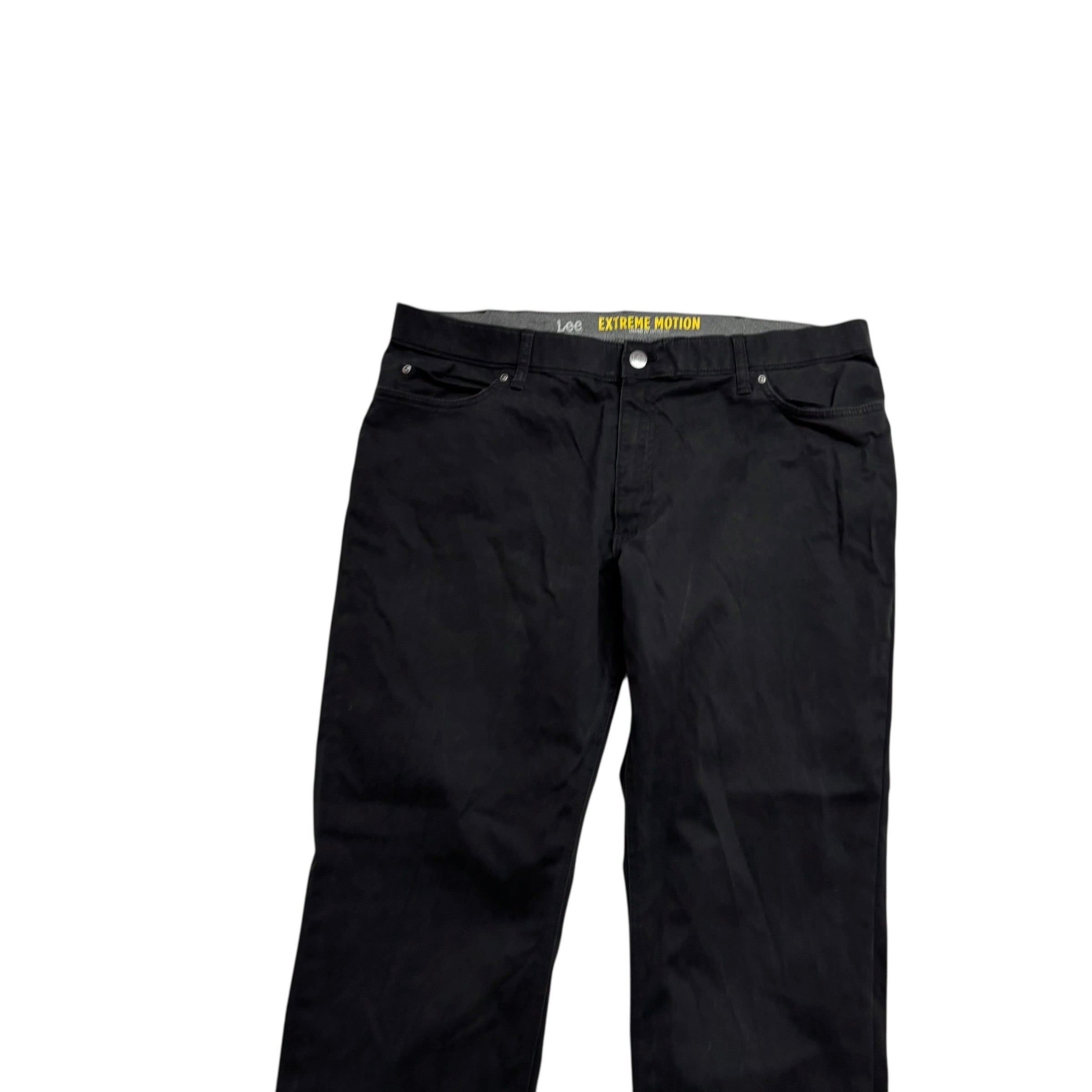 Lee Trousers W42 L30 Mens Black Regular Tapered Fit Stretch Pants (E)