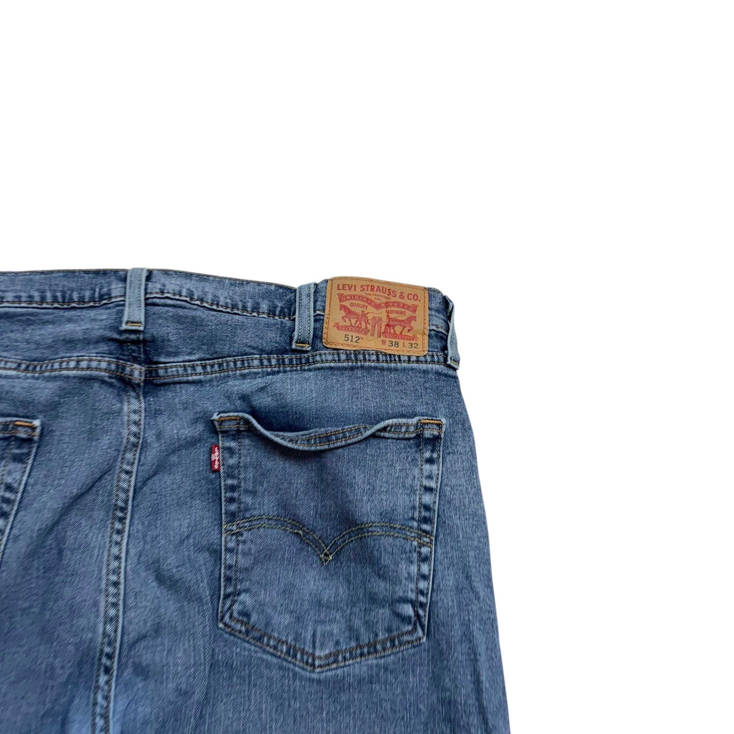 Levis 512 Jeans W38 L31 Mens Mid Blue Slim Tapered Fit Stretch Denim