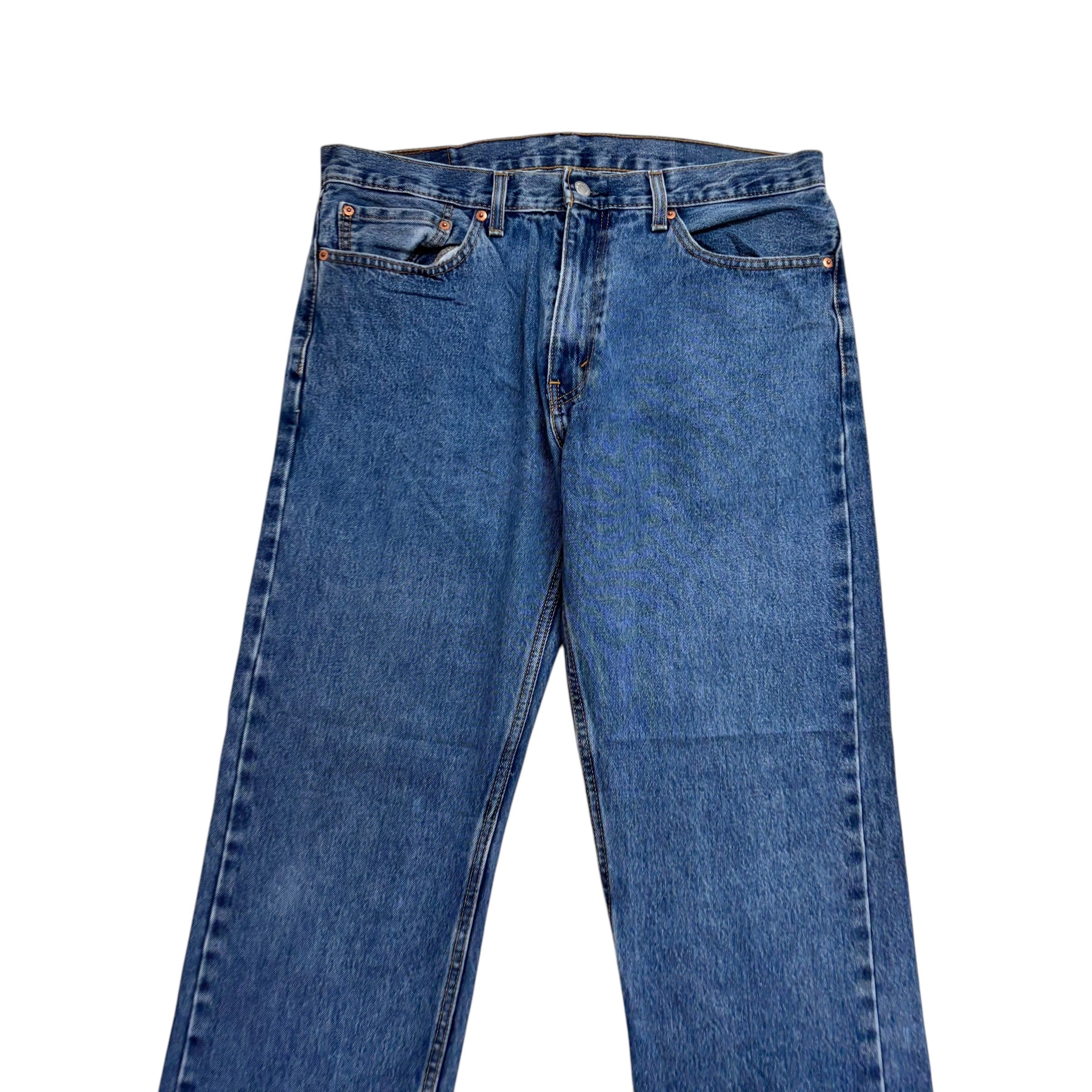 Levis 505 Jeans W36 L32 Mens Light Blue Regular Straight Fit Denim (E)