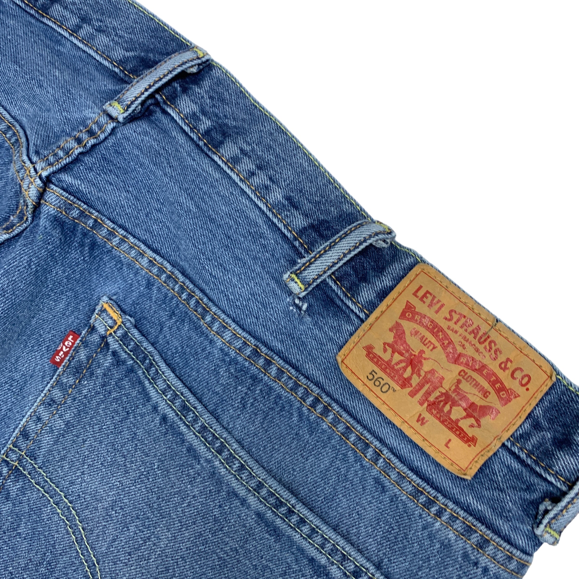 Levis 560 Jeans W44 L32 Mens Mid Blue Baggy Comfort Fit Denim