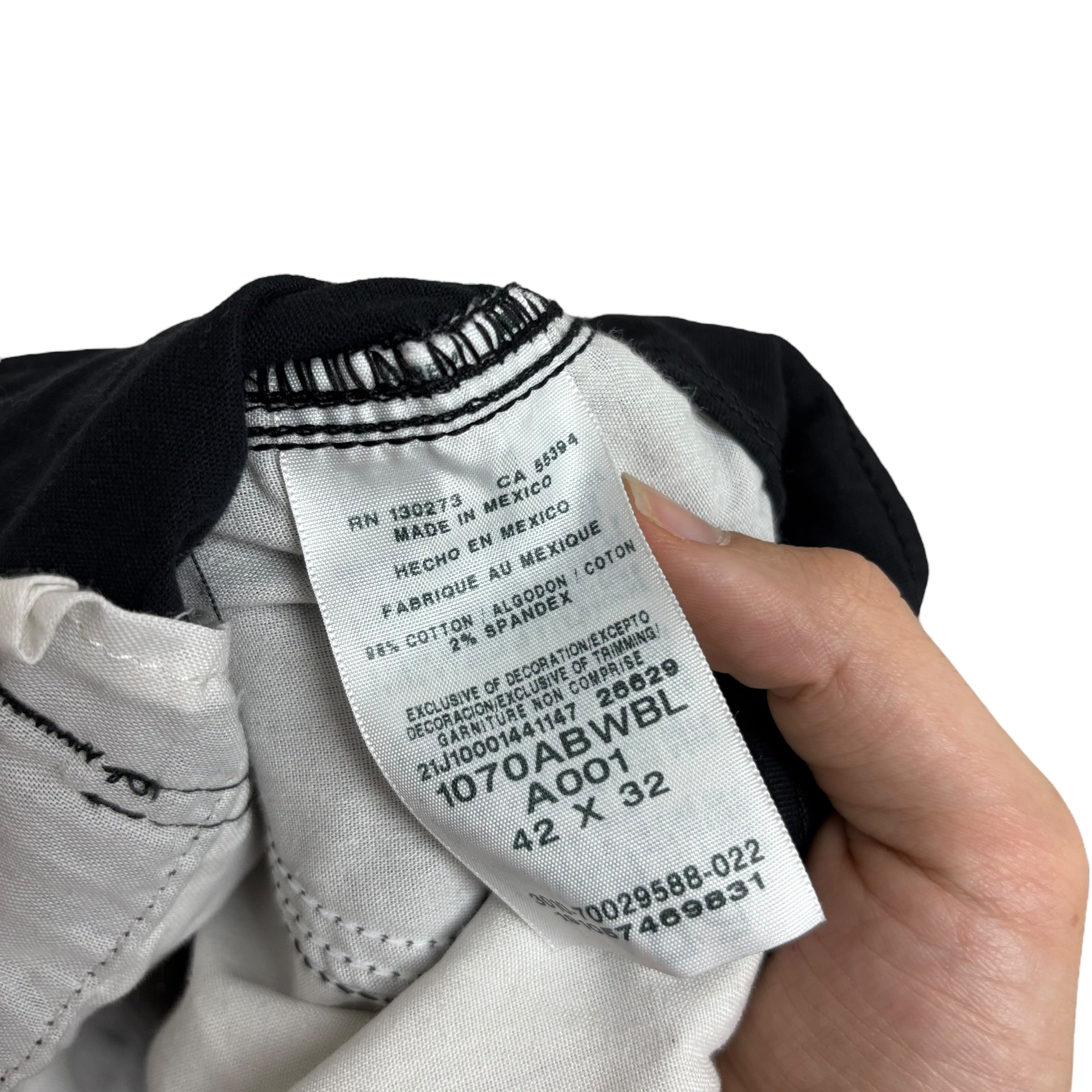 Wrangler Cargo Trousers W42 L32 Mens Black Relaxed Straight Fit Stretch Pant (E)