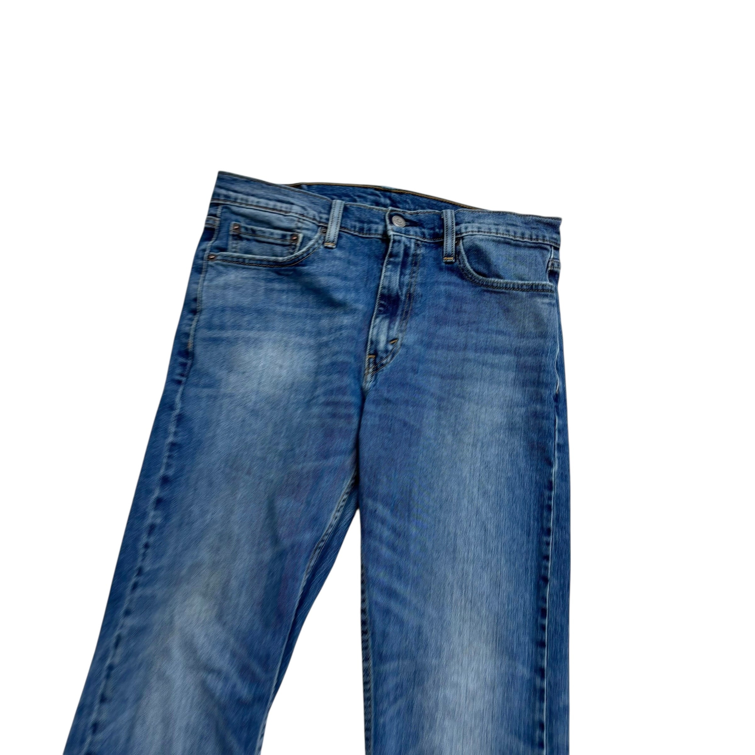 Levis 513 Jeans W32 L32 Mens Mid Blue Slim Straight Fit Stretch Denim (E)