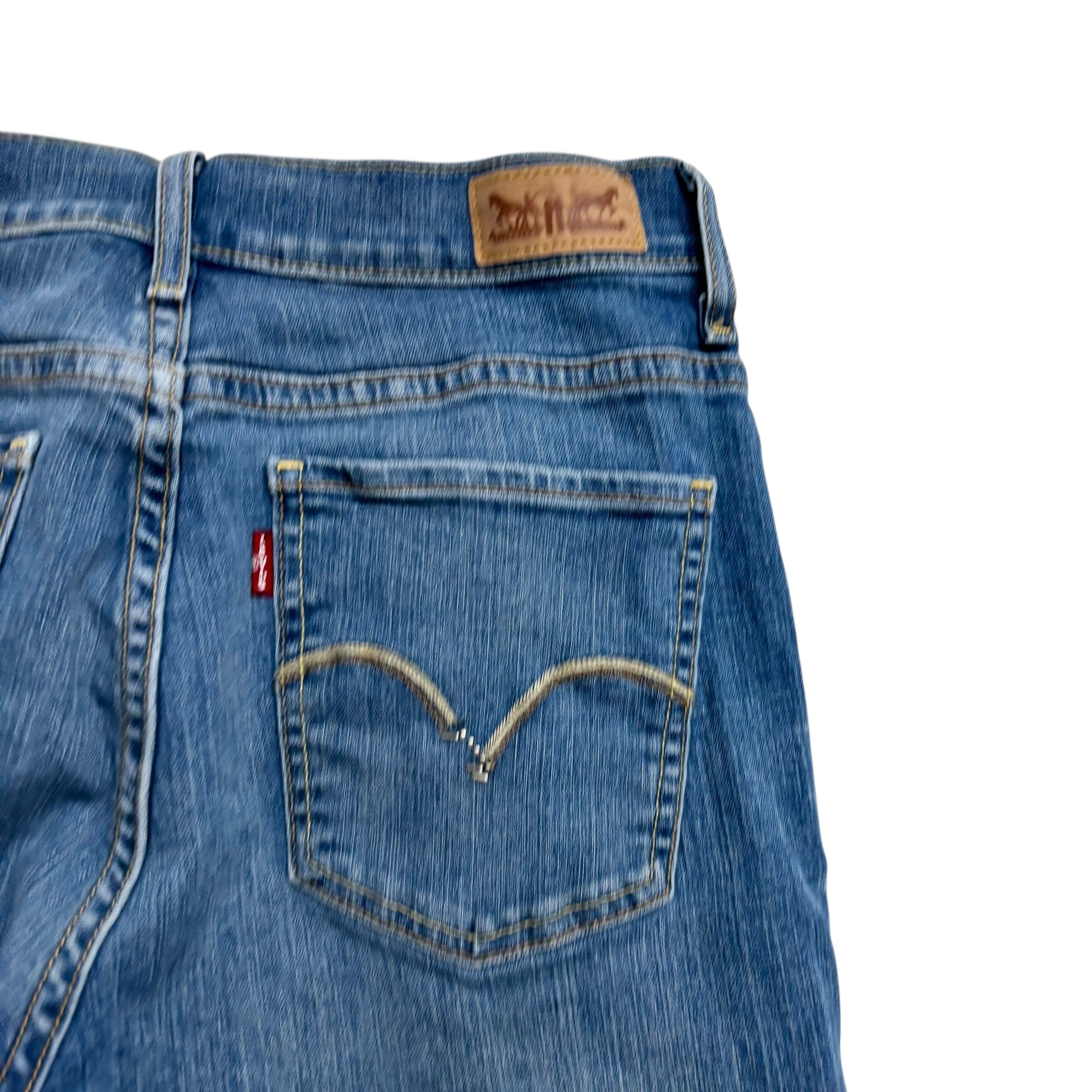 Levis 512 Jeans W28 L32 Womens Mid Blue Slimming Straight Stretch Vintage (E)