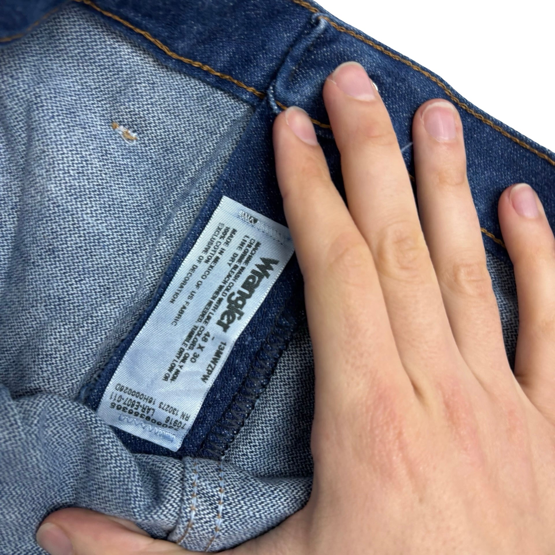 Wrangler Jeans Cowboy Cut W48 L30 Mens Mid Blue 13MWZ Original Fit Denim