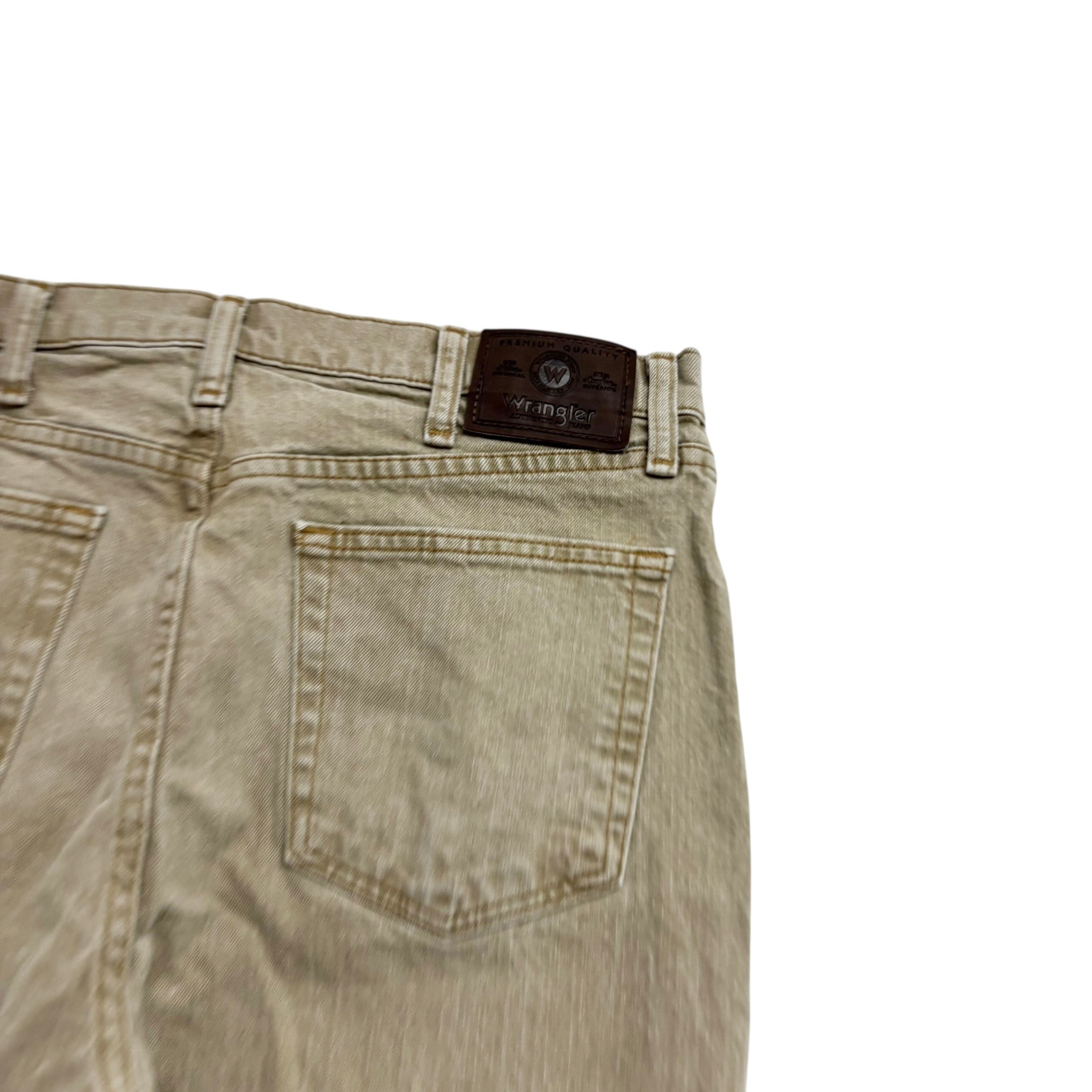 Wrangler Jeans W33 L34 Mens Green Regular Straight Fit Stretch Denim (E)