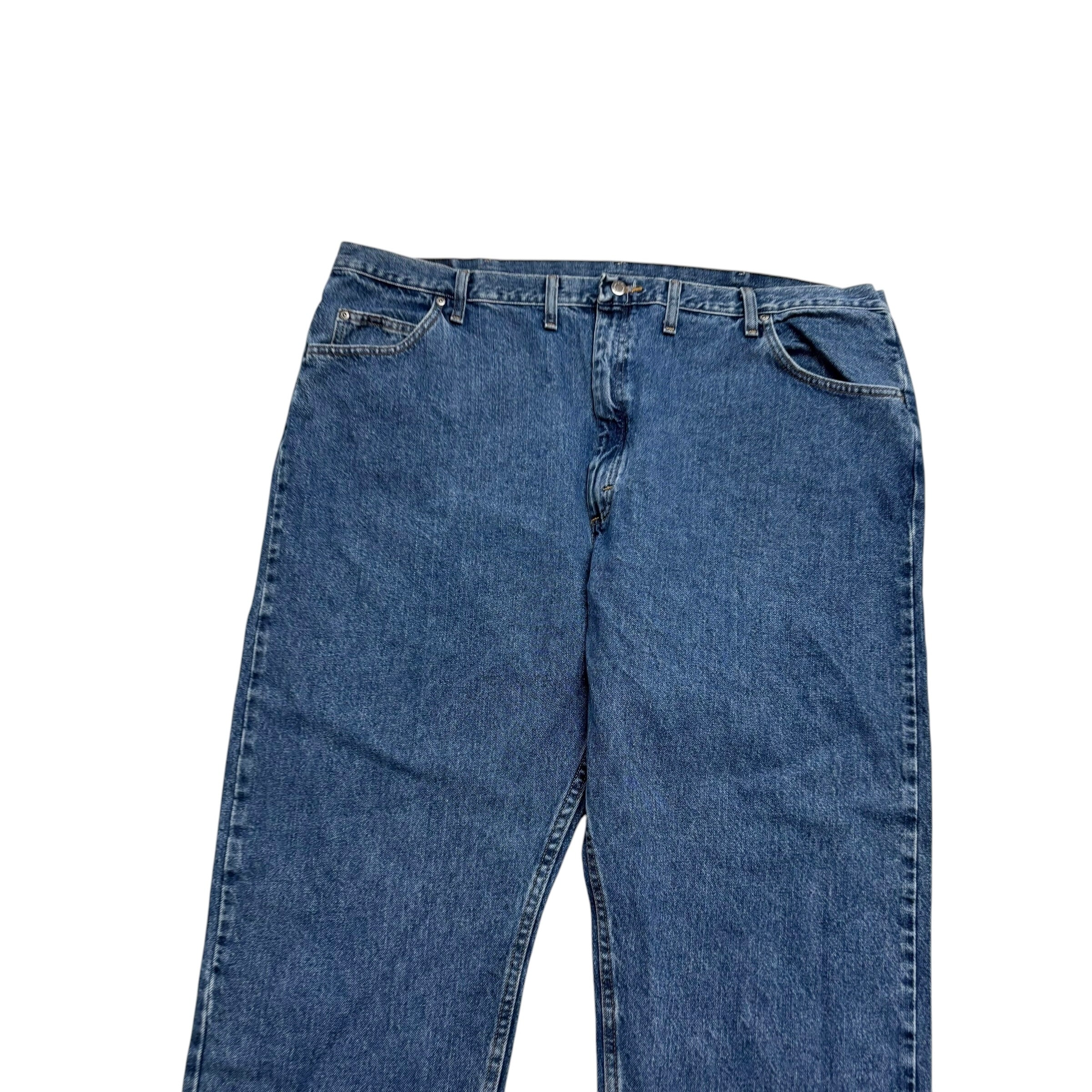 Wrangler Jeans W48 L31 Mens Mid Blue Relaxed Straight Fit Baggy Denim (E)
