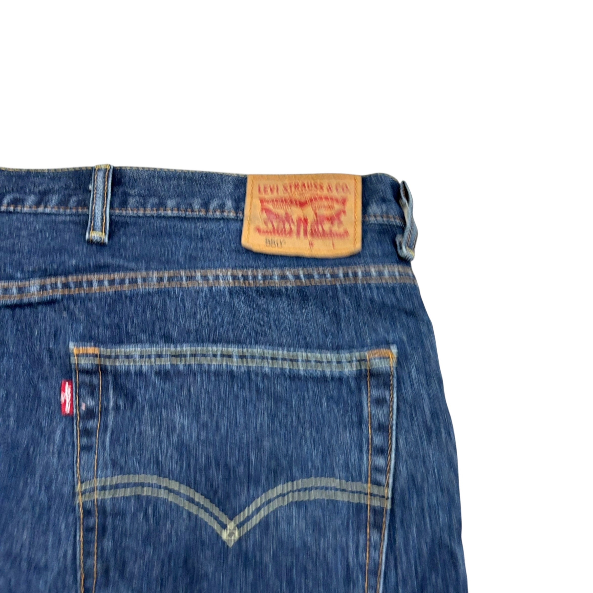 Levis 550 Jeans W56 L30 Mens Dark Blue Baggy Relaxed Straight Fit Denim (E)