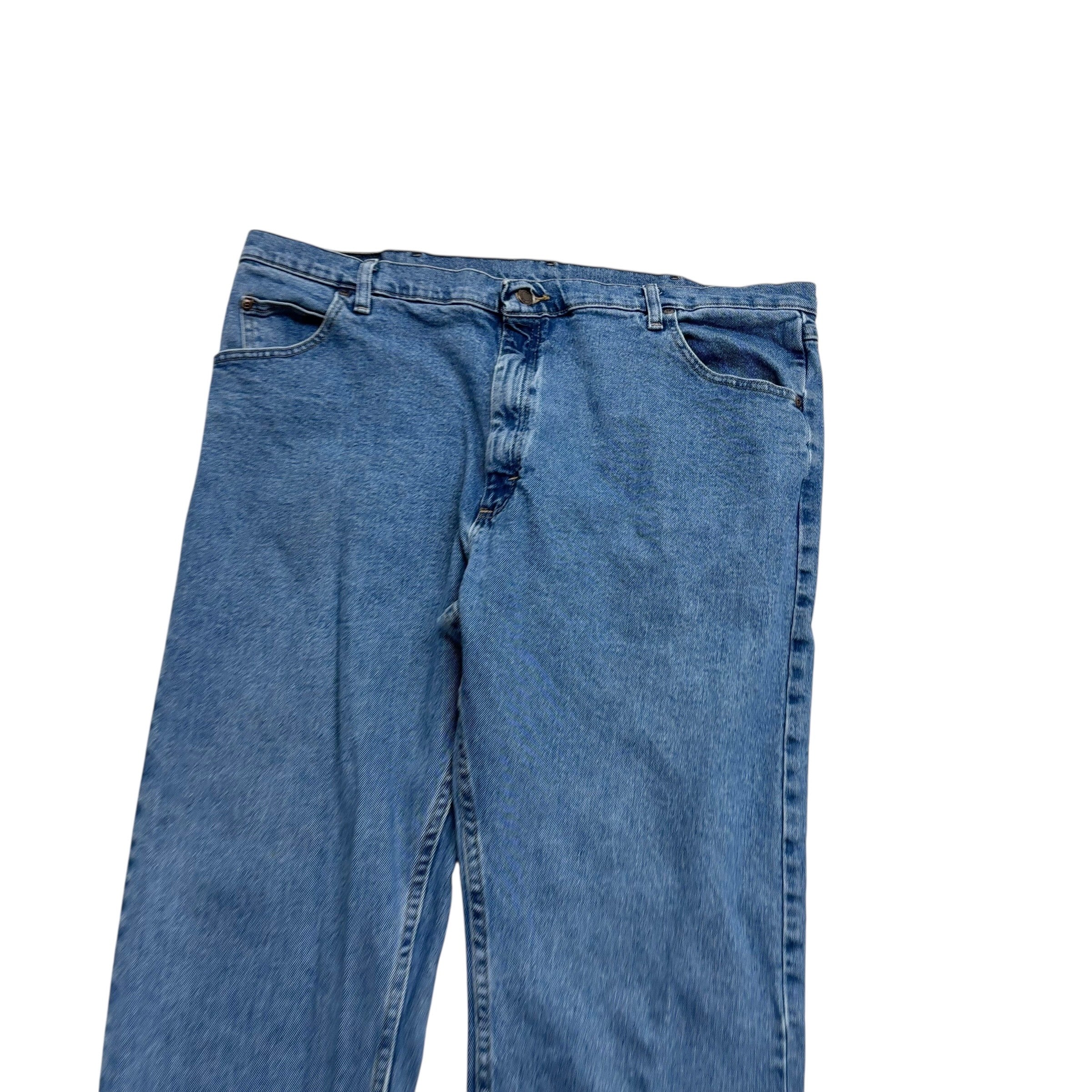 Wrangler Jeans W42 L30 Mens Light Blue Regular Straight Fit Stretch Denim (E)
