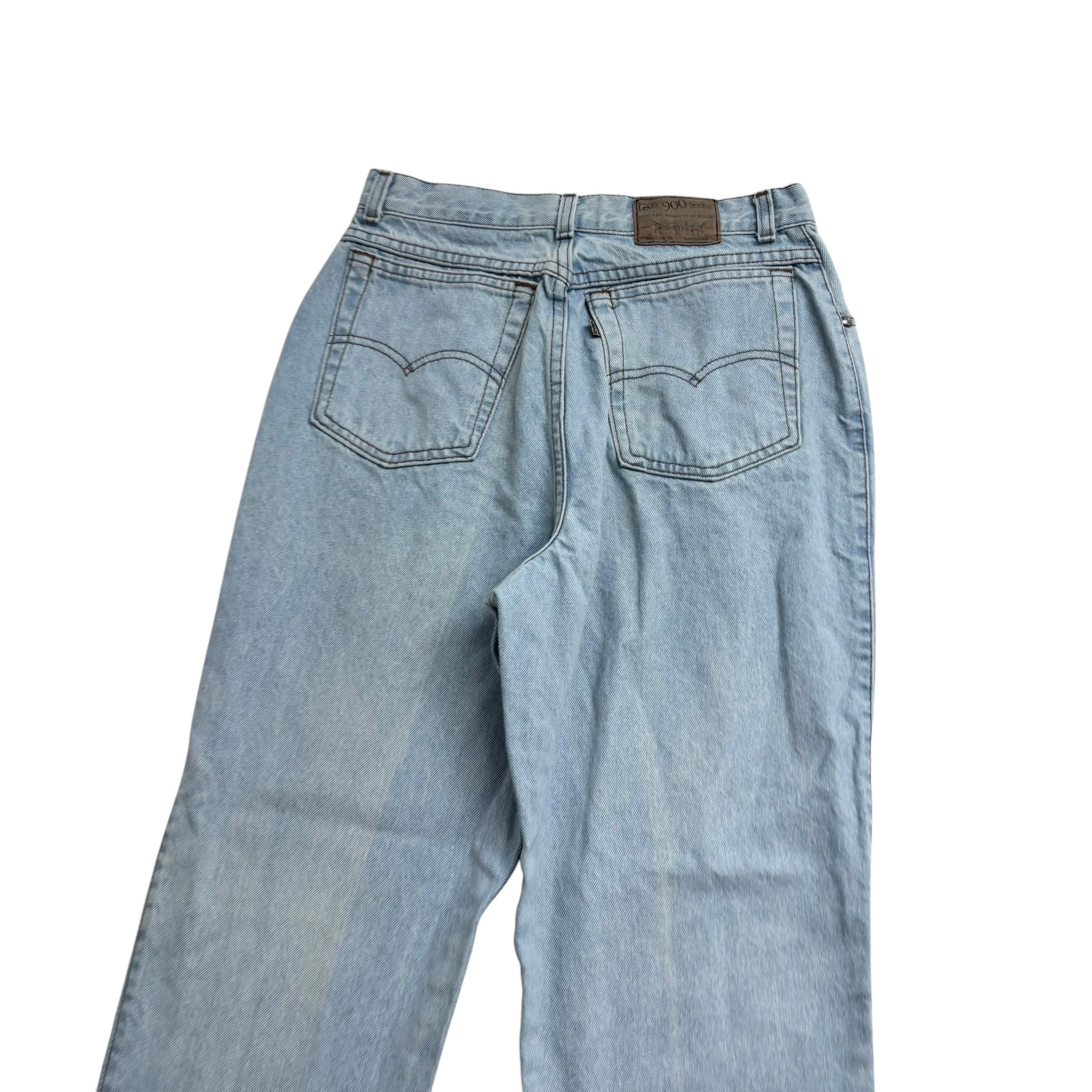 Levis Silver Tab Jeans W28 L31 Womens Light Blue Relaxed Taper Mom Vintage Denim