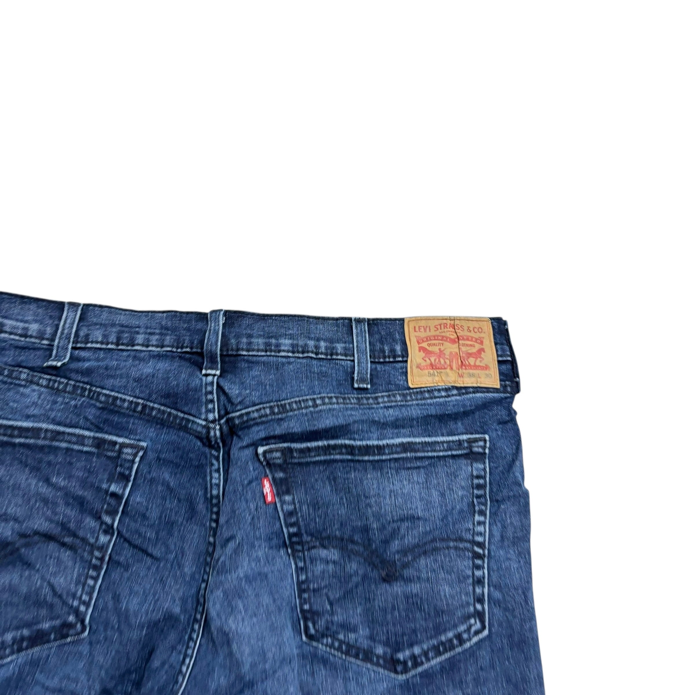 Levis 541 Jeans W38 L25 Mens Navy Blue Athletic Tapered Fit Stretch Denim (E)