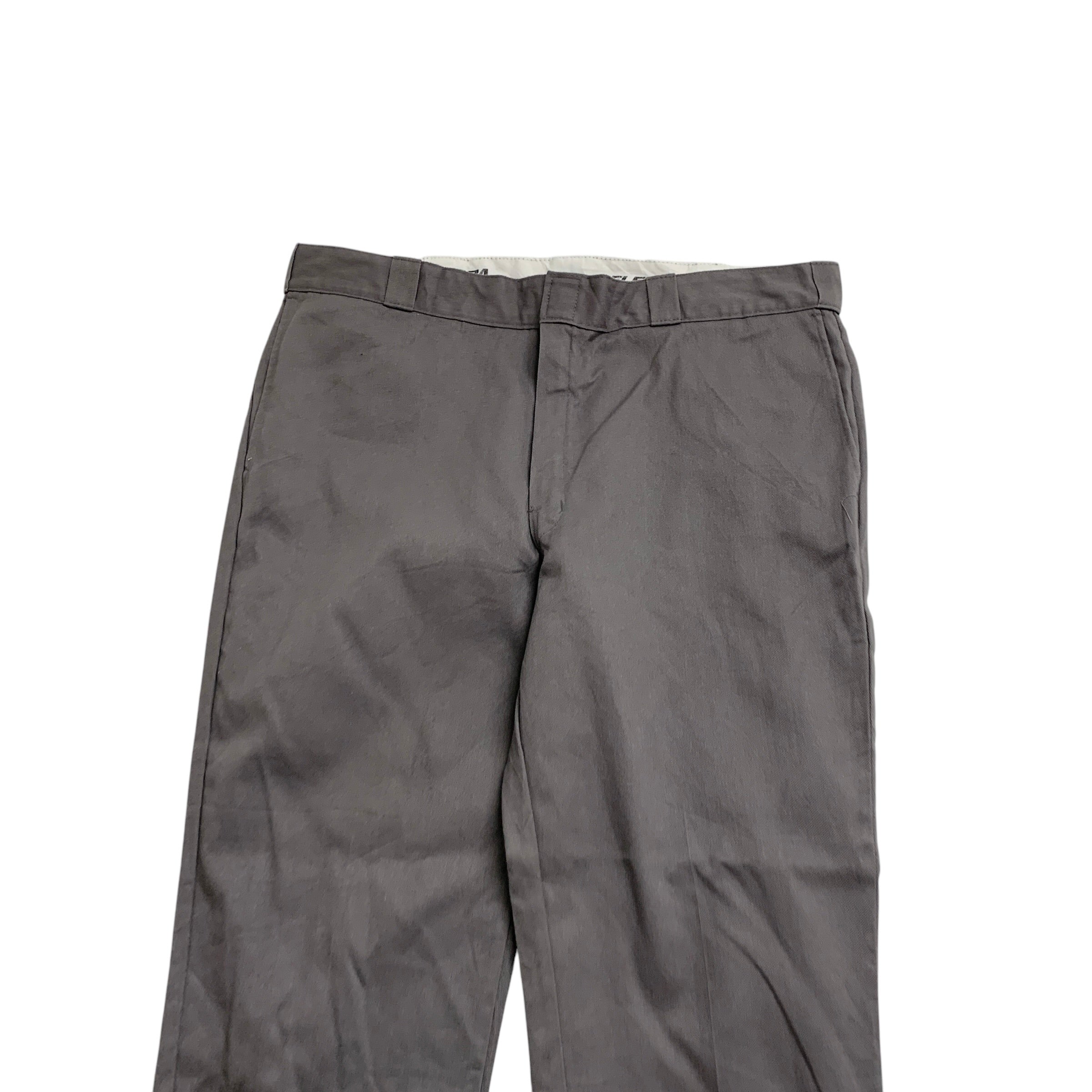 Dickies 874 Trousers W42 L30 Mens Grey Pants Original Straight Fit Workwear