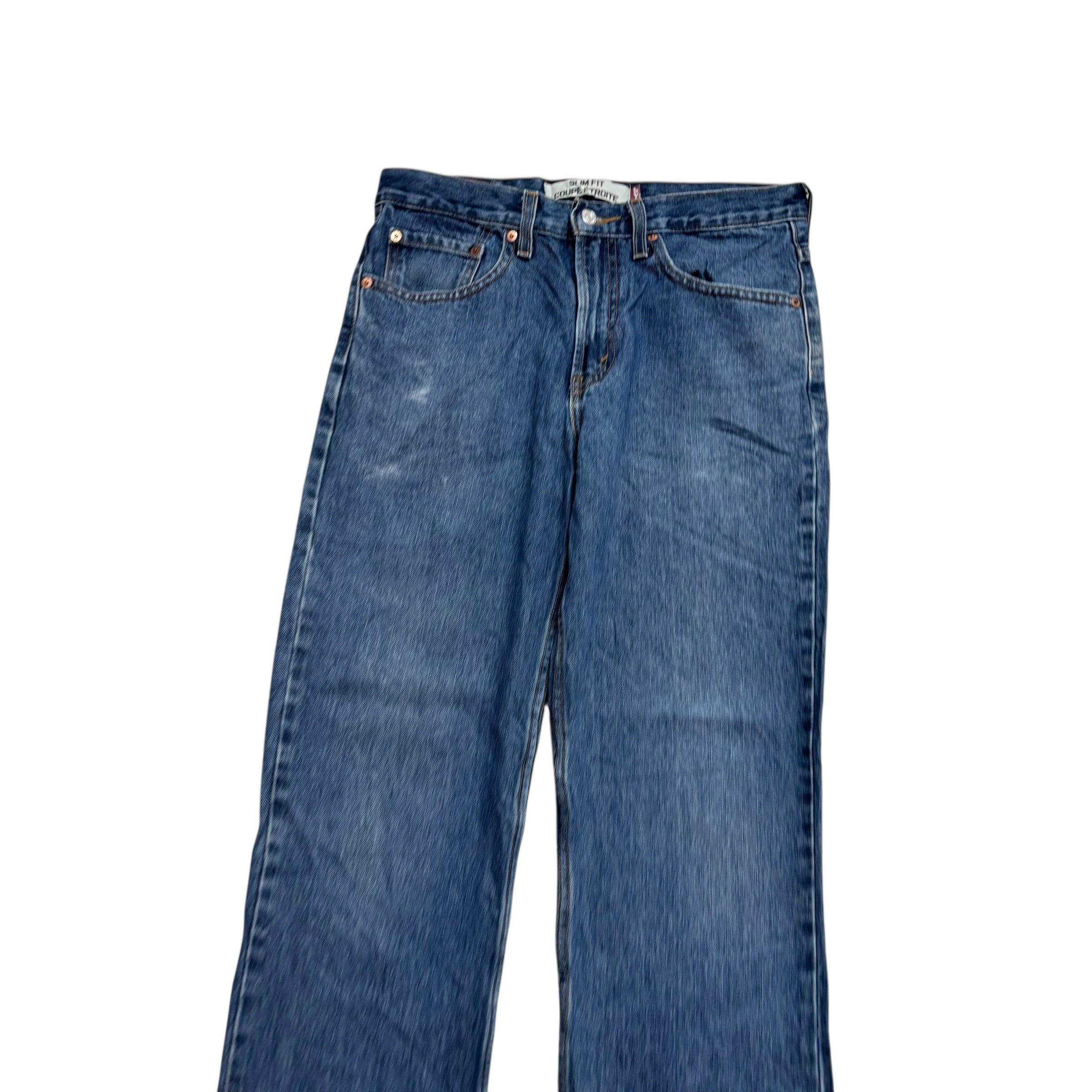 Levis 516 Jeans W32 L30 Mens Mid Blue Slim Straight Fit Vintage Denim