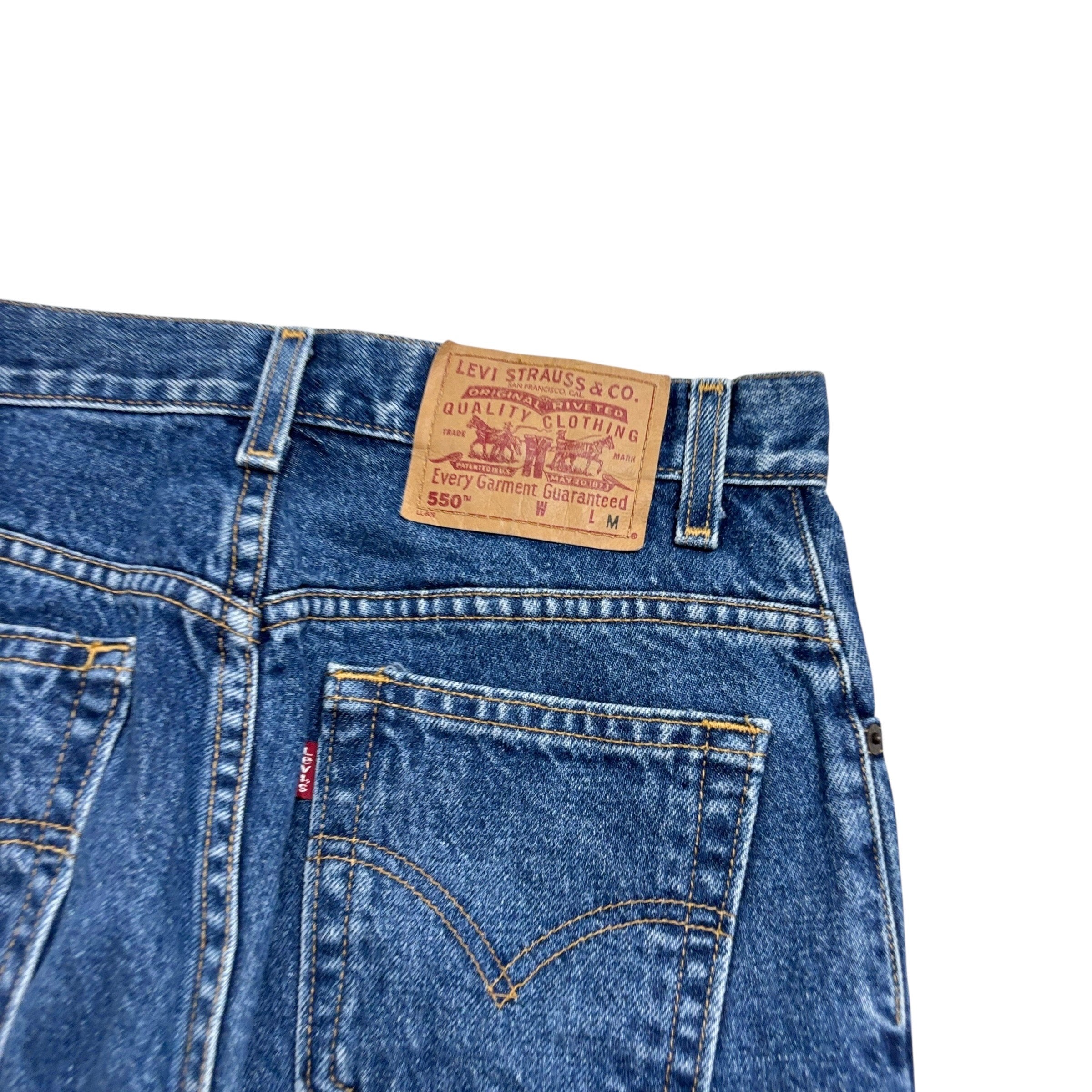 Levis 550 Jeans W27 L32 Womens Mid Blue Relaxed Tapered Fit Vintage (E)