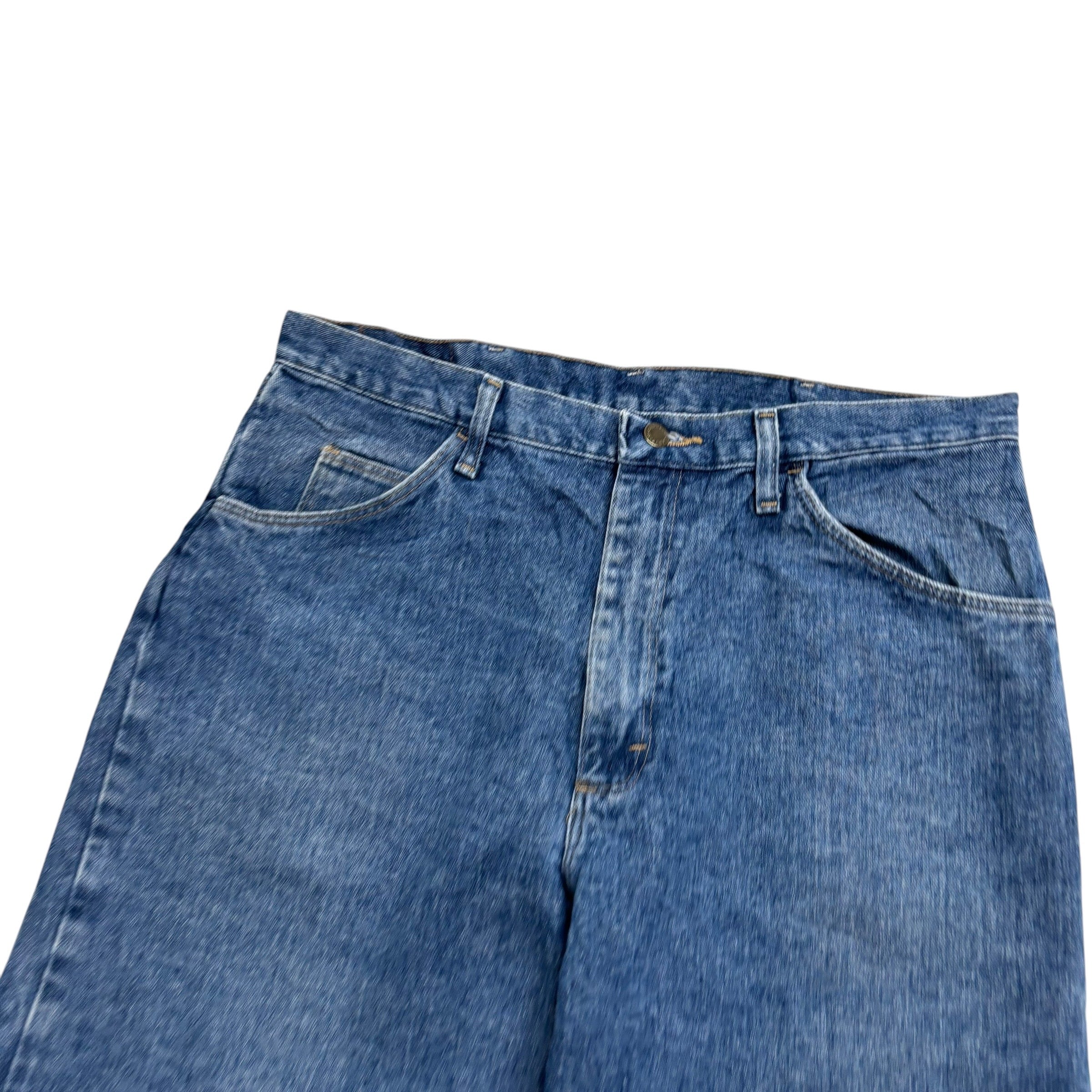 Wrangler Baggy Jorts W36 Mens Denim Shorts Mid Blue Relaxed Fit (E)