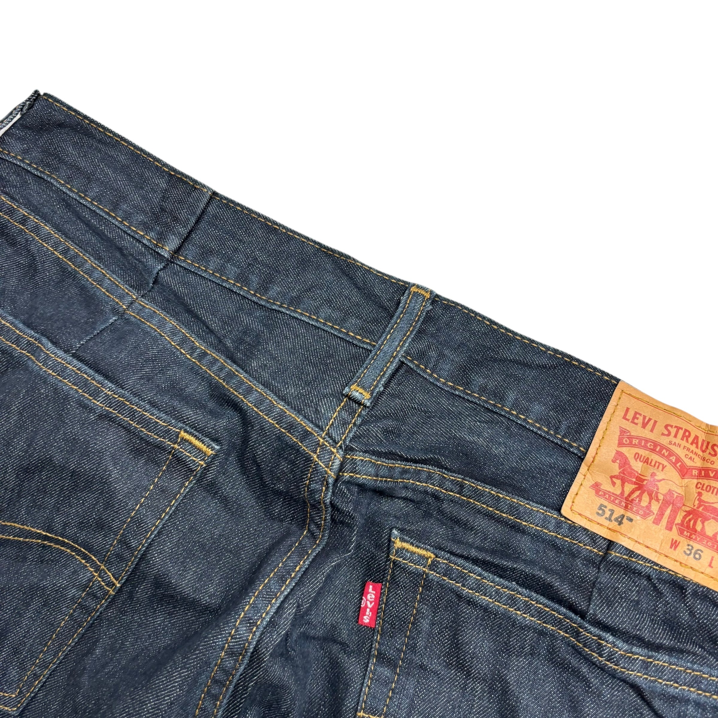 Levis 514 Jeans W35 L30 Mens Dark Blue Regular Straight Fit Denim