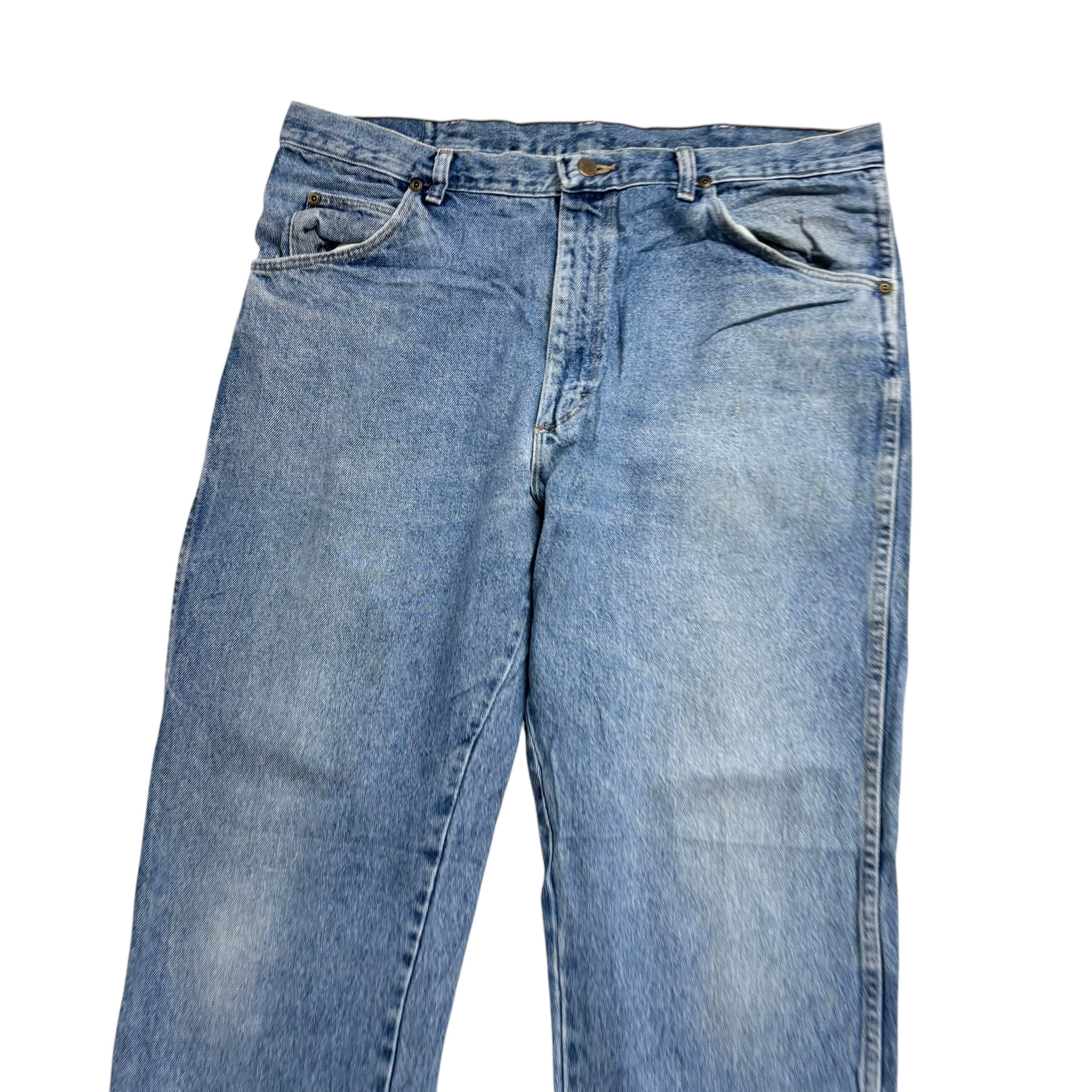 Wrangler Jeans W38 L32 Mens Regular Straight Light Blue USA Made Vintage Denim