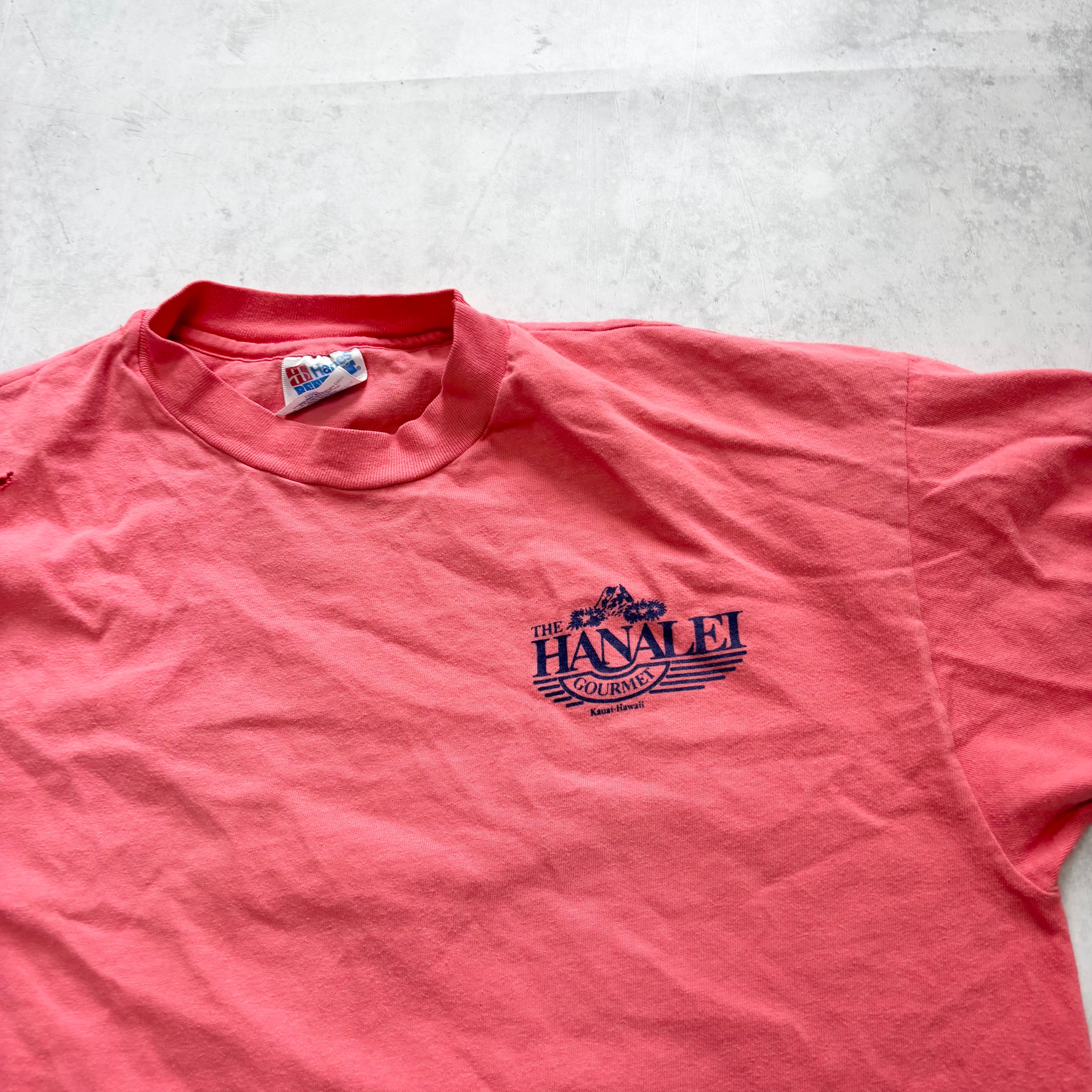 Vintage T Shirt Mens Small Pink Single Stitch Graphic Print 90s USA Tourist (F)